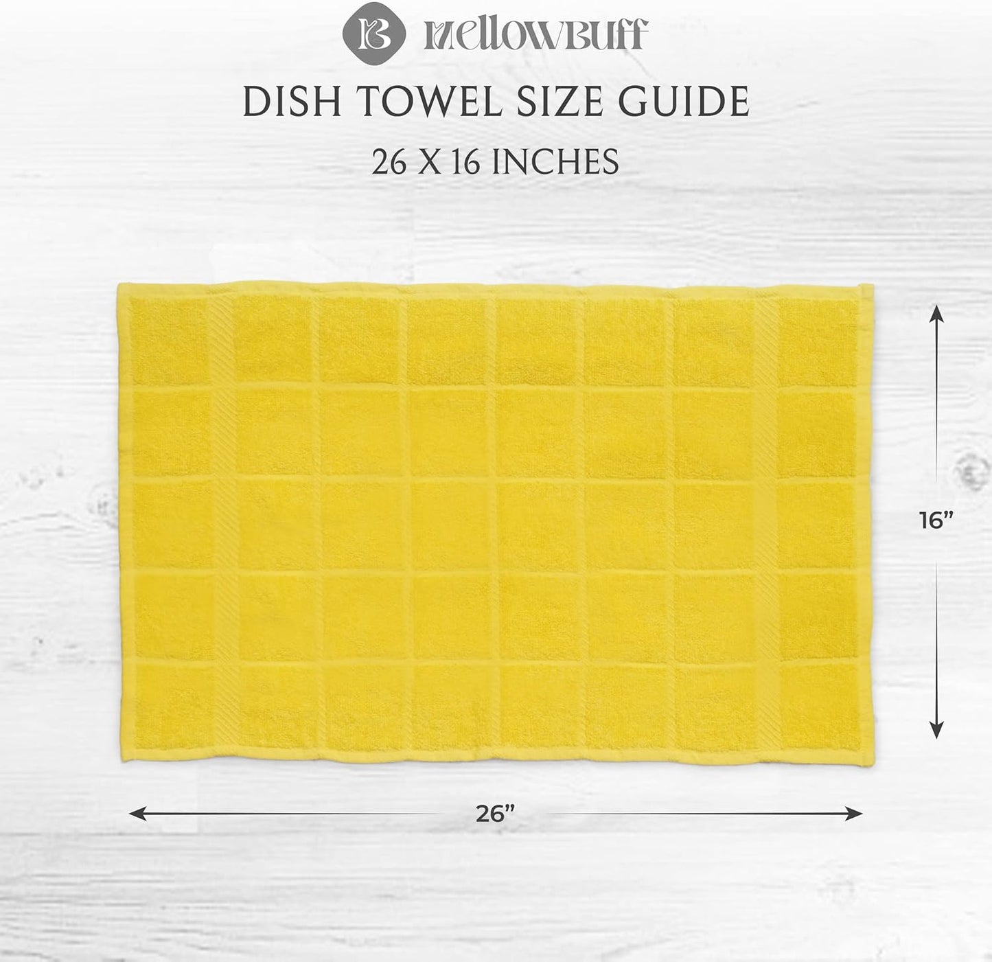 100% Cotton Terry Dish Cloth & Dish Towel, 6 Pack, Super Soft and Absorbent Kitchen Towels, Perfect