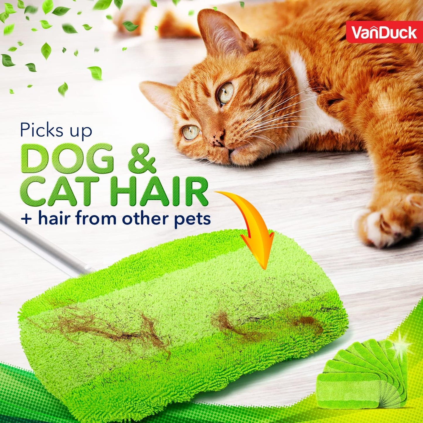 VanDuck Reusable Mop Pads Compatible with Swiffer Sweeper (2-Pack) - Washable Microfiber Mop Pads