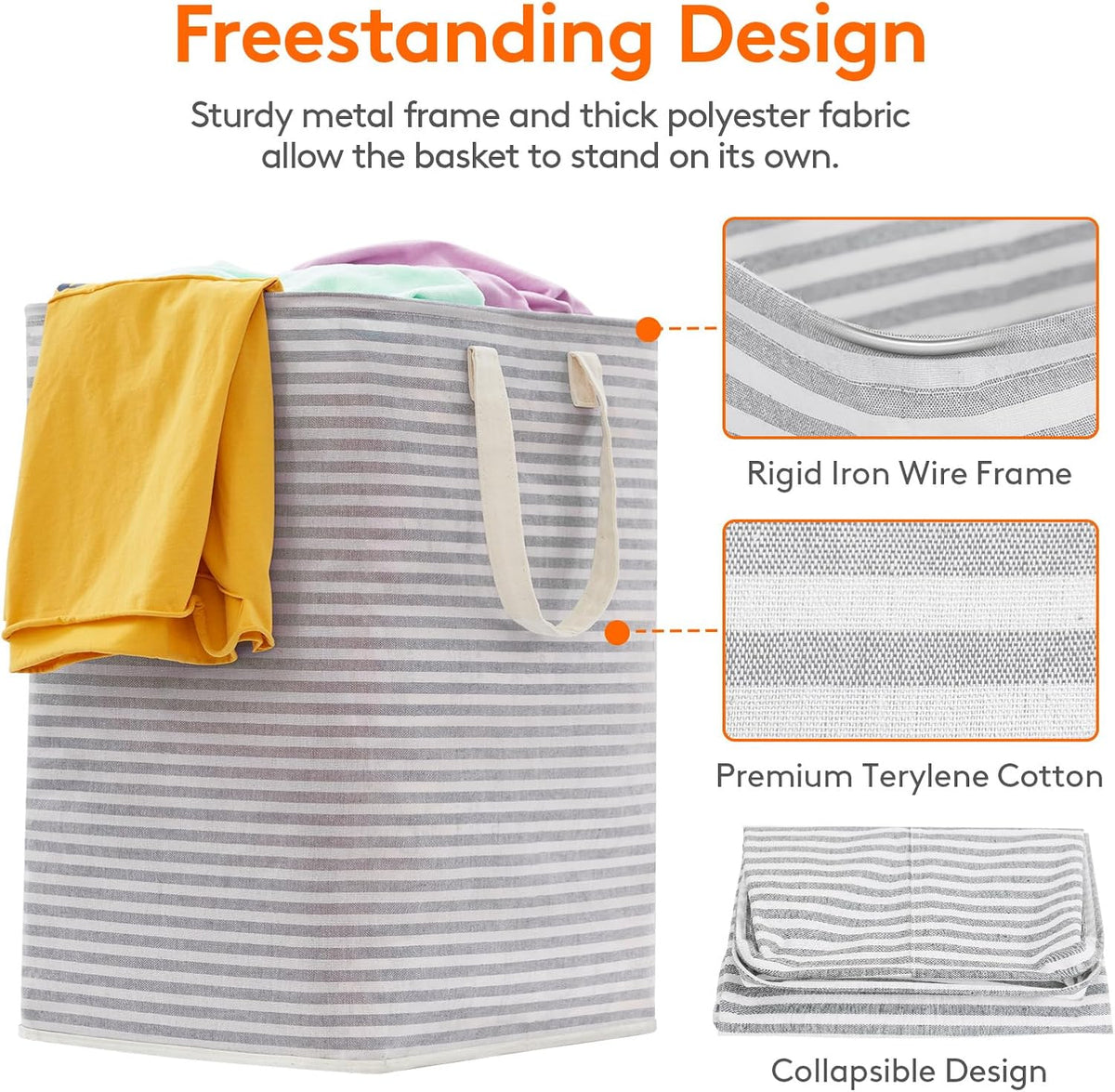 Lifewit 3 Pack Laundry Hamper Large Collapsible Laundry Baskets, Freestanding Waterproof Clothes