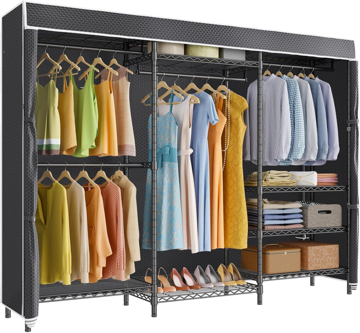 VIPEK V5C Plus Covered Clothes Rack Portable Wardrobe Closet, Heavy Duty Clothes Rack with