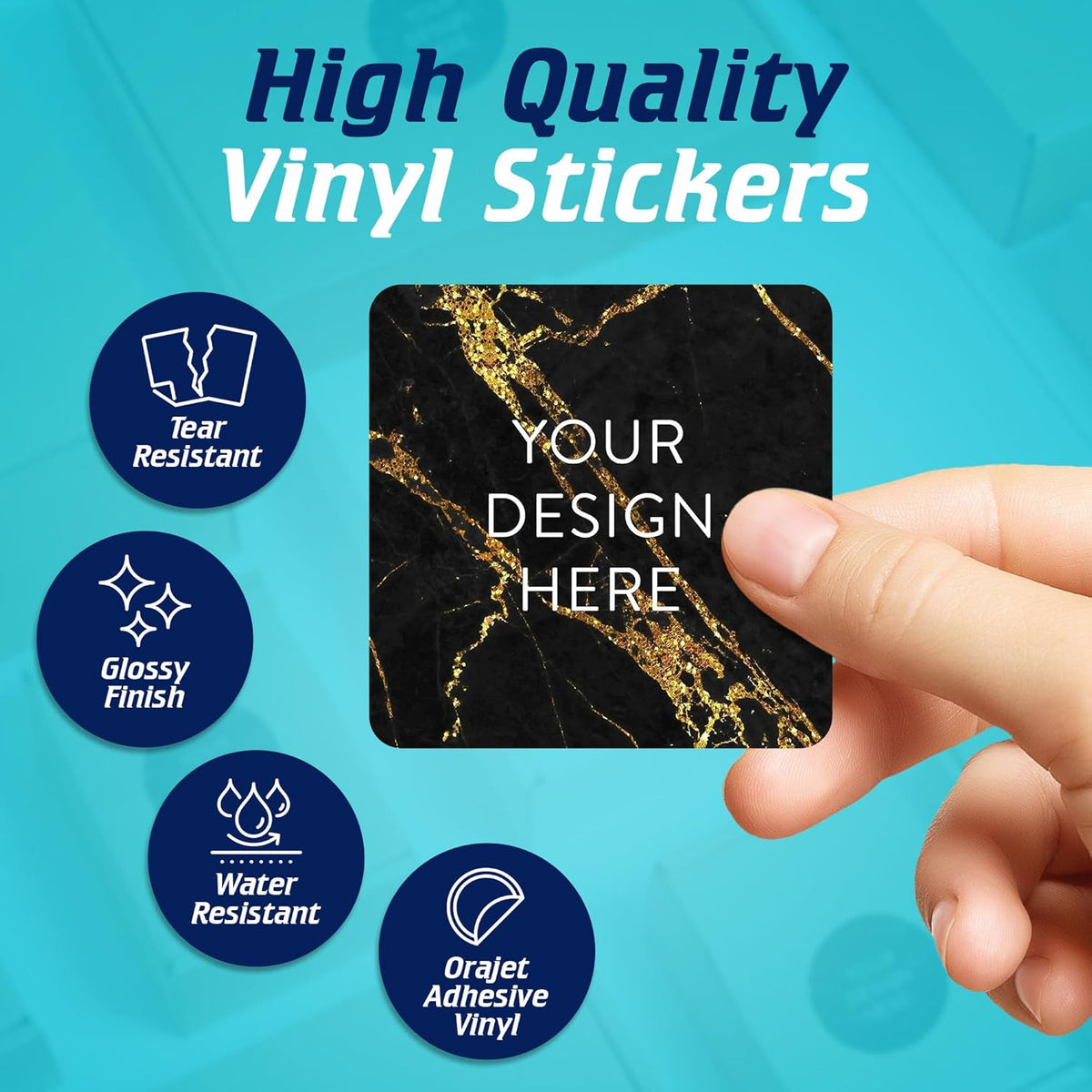 100 Custom Vinyl Stickers - Upload Your own Image, Text, Design, Logo - Personalized Logo Labels