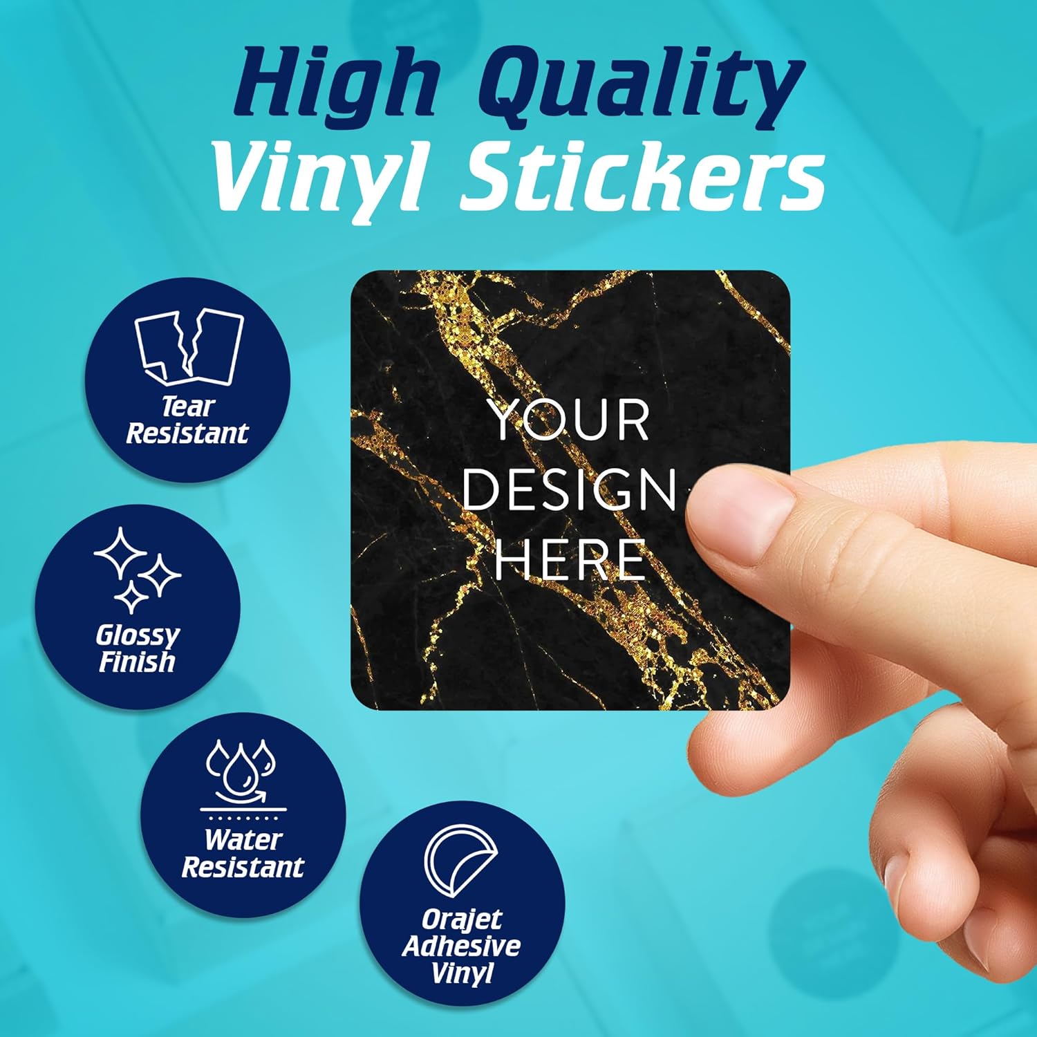 100 Custom Vinyl Stickers - Upload Your own Image, Text, Design, Logo - Personalized Logo Labels