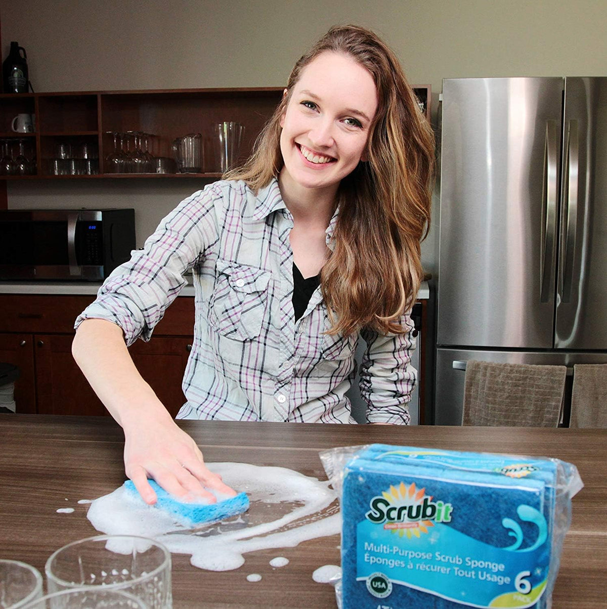 Scrubit Non-Scratch Cleaning Scrub Sponges- Scrubbing Dish Sponge Ideal for Washing Kitchen,Dishes