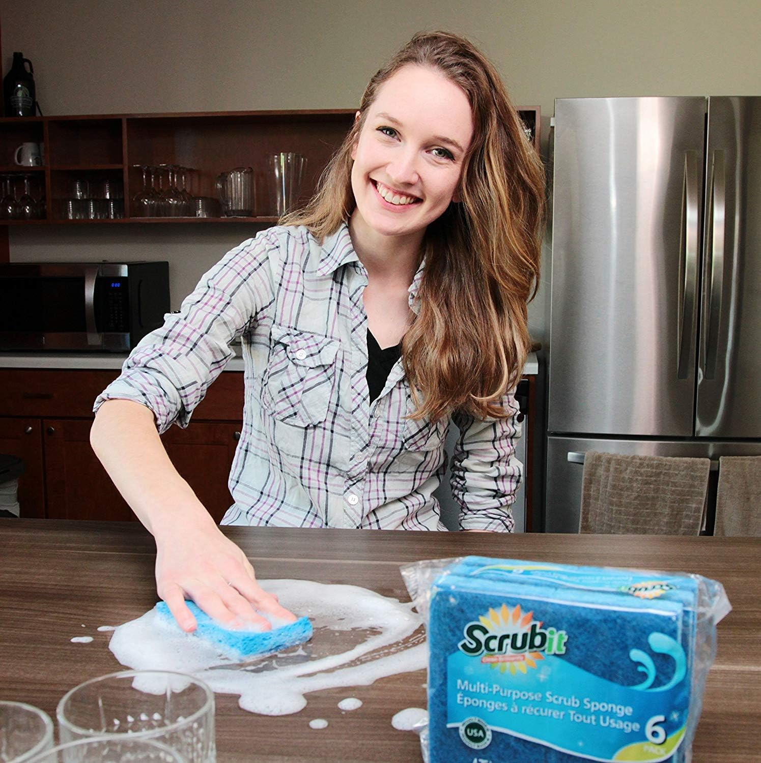 Scrubit Non-Scratch Cleaning Scrub Sponges- Scrubbing Dish Sponge Ideal for Washing Kitchen,Dishes