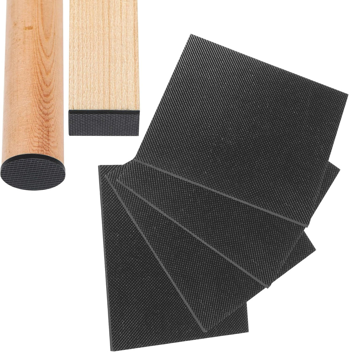 CHUNZEXI Non Slip Furniture Pads 4 PCS 6" x 4", Heavy Duty Rubber Grippers for Furniture Legs, Anti