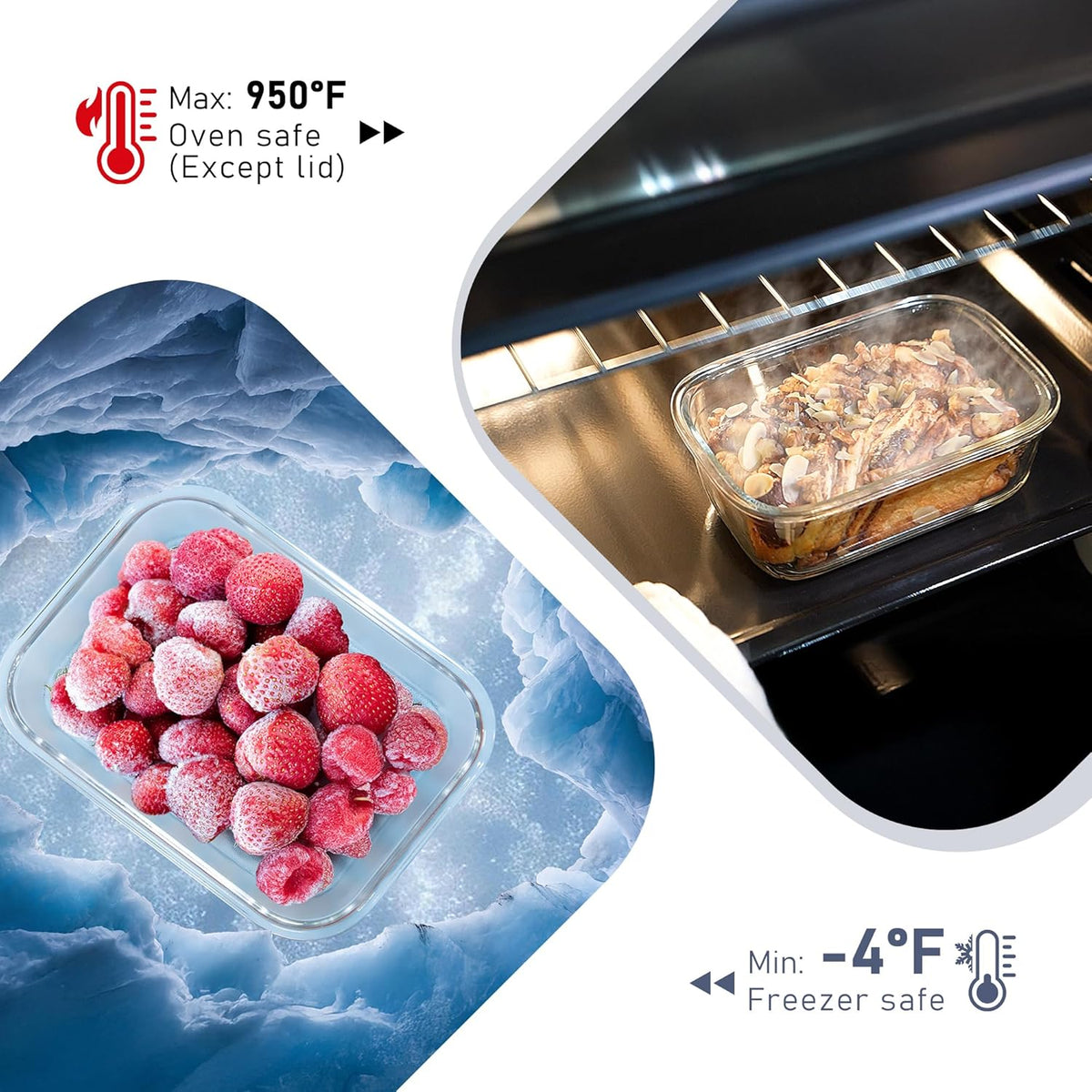 10-Pack Glass Food Storage Containers with Tempered Lids – Borosilicate, Airtight, Oven-Safe