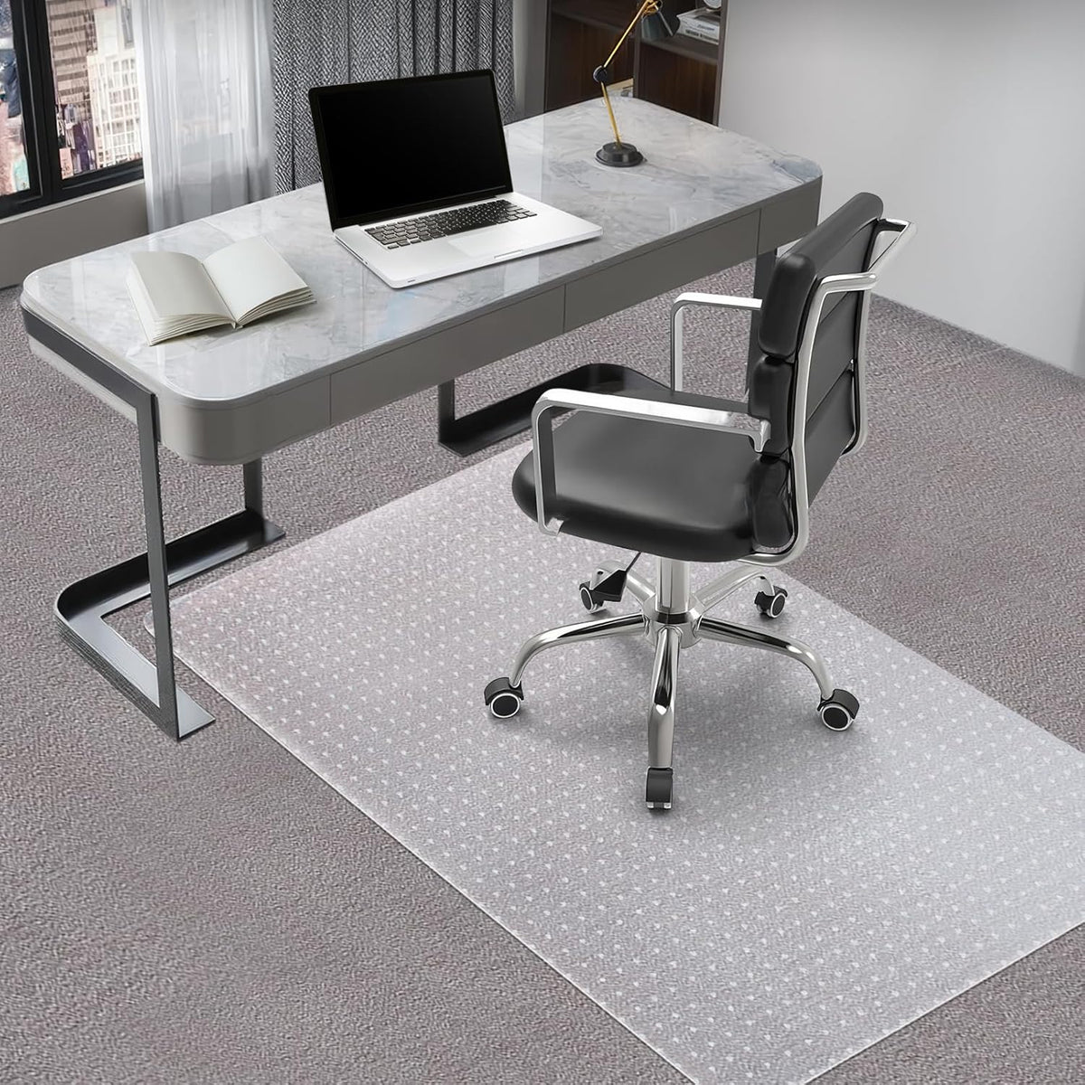 Vicwe Office Chair Mat for Carpeted Floors, 55"X36" Rectangle Desk Chair Mats with Studs for Low