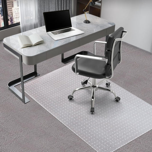 Vicwe Office Chair Mat for Carpeted Floors, 55"X36" Rectangle Desk Chair Mats with Studs for Low