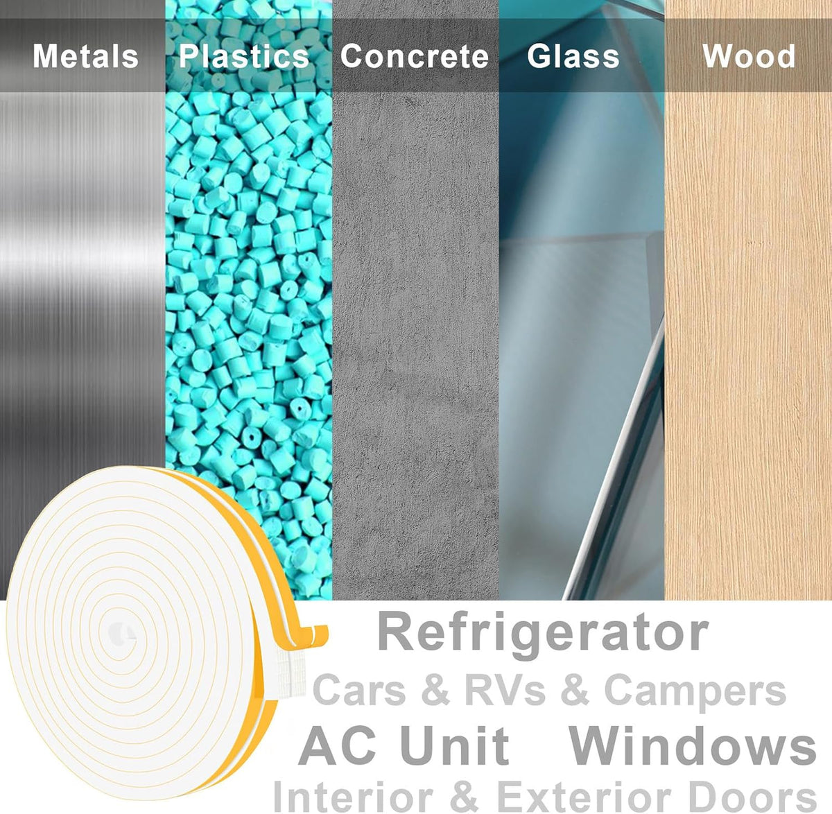 Door Weather Stripping for Doors and Window, Window Insulation Door Seal Tape, Self Adhesive Foam