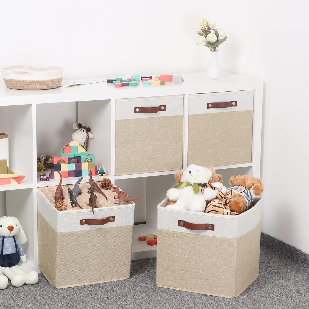Temary Cube Storage Bins 13 Inch Fabric Storage Cubes Storage Baskets for Shelves Closet Baskets