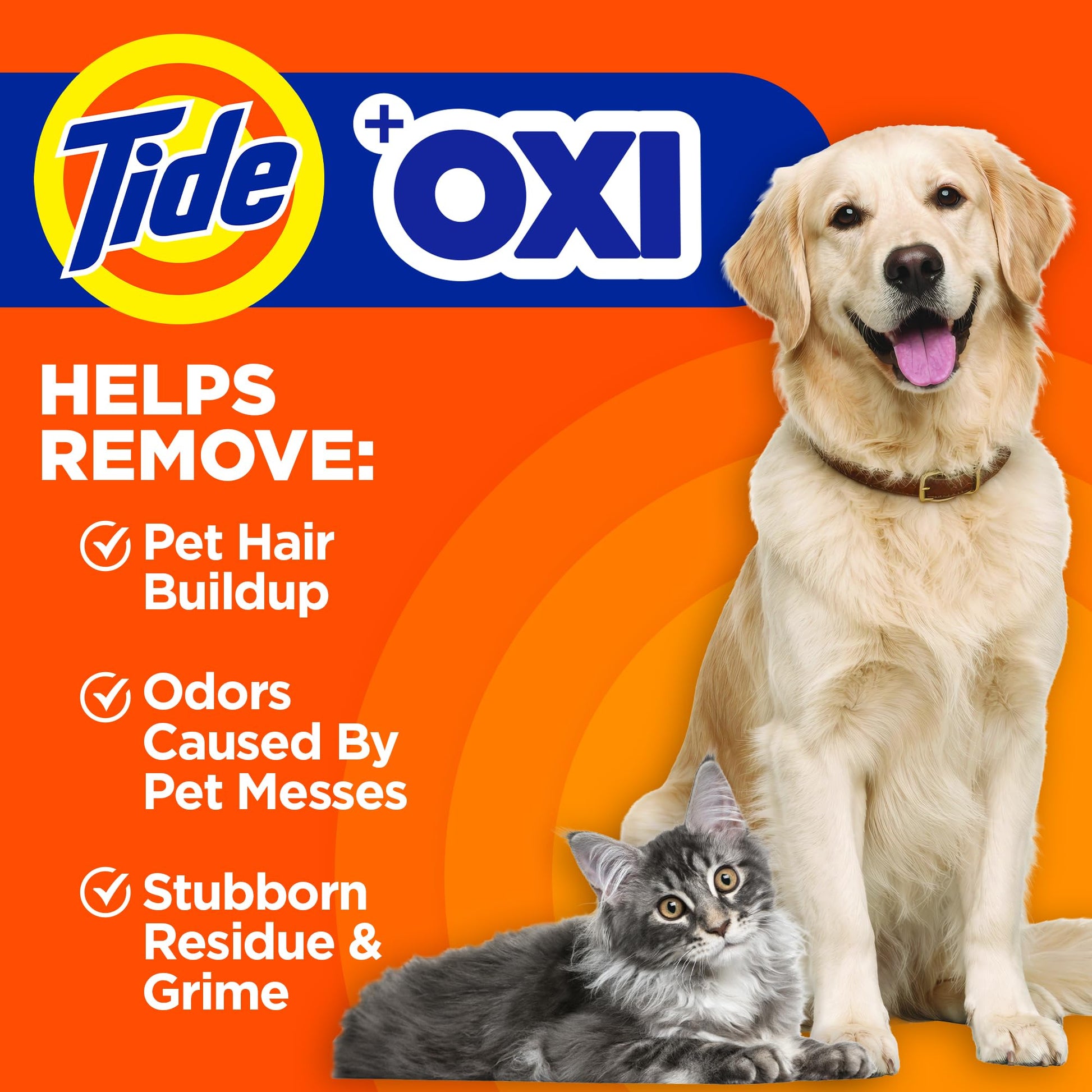 Tide Pet Washing Machine Cleaner 52 Week Supply with Oxi for Front and Top Loader Washer Machines