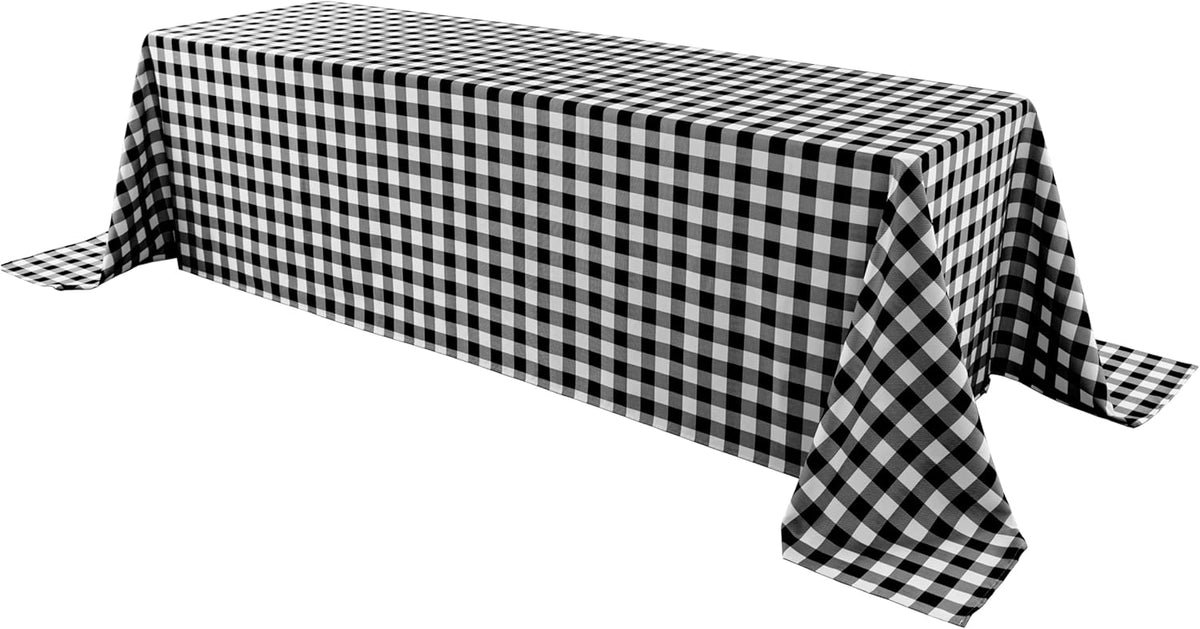 Classic Gingham Buffalo Tablecloth Fabric - Oblong 90x156 Inch Water Proof Checkered Table Cloth