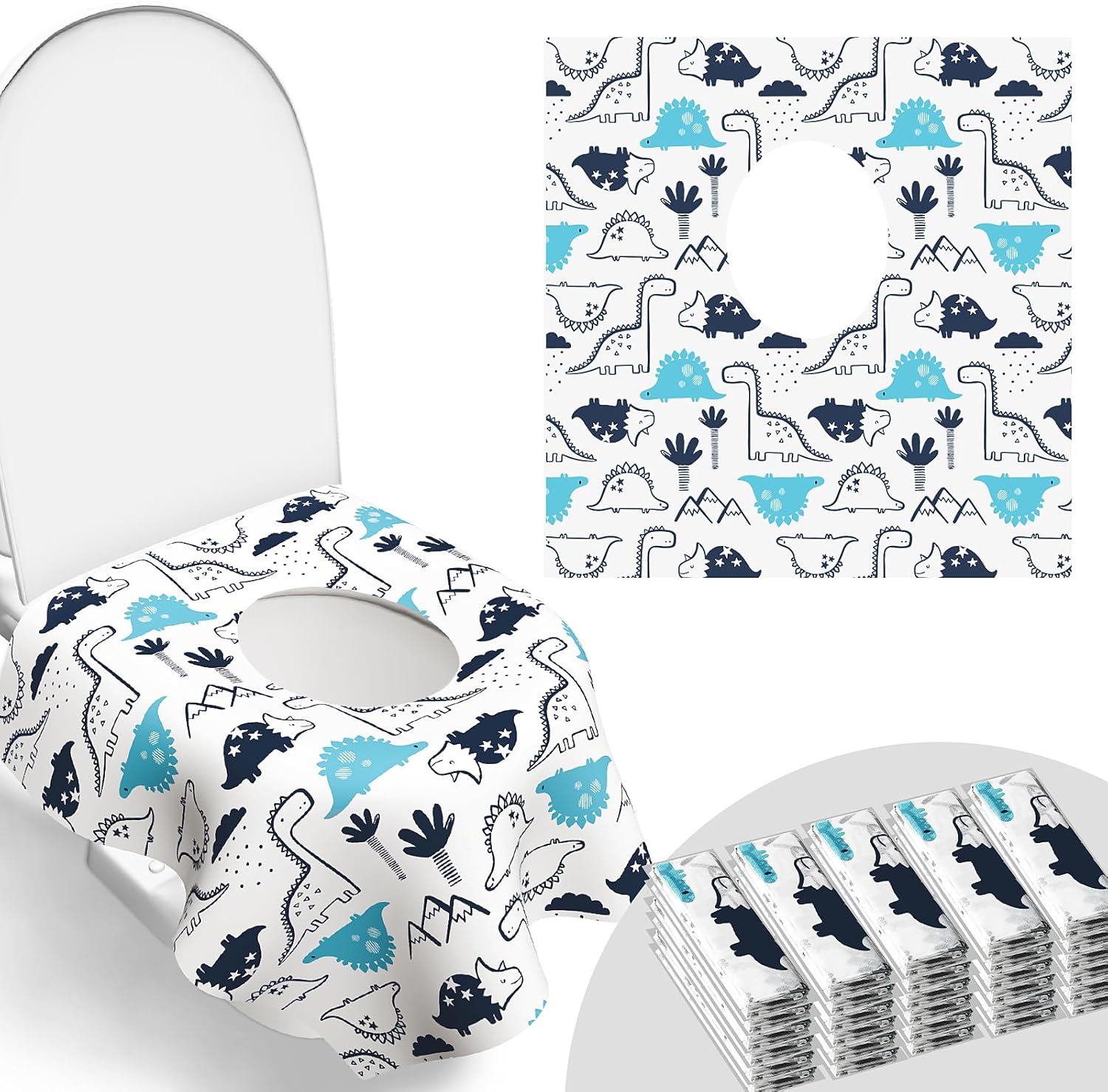 30 Pack Toilet Seat Covers Disposable, Large Waterproof Potty Covers for Toddlers, Kids, and