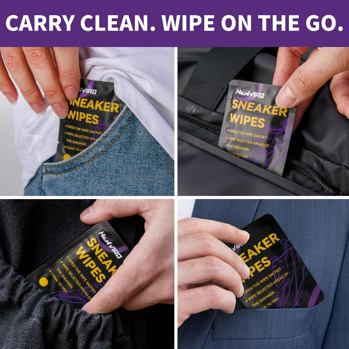 Henviro Shoe and Sneaker Cleaner Wipes - Shoe Cleaner, Shoe Cleaning Kit, Sneaker Cleaner, Shoe