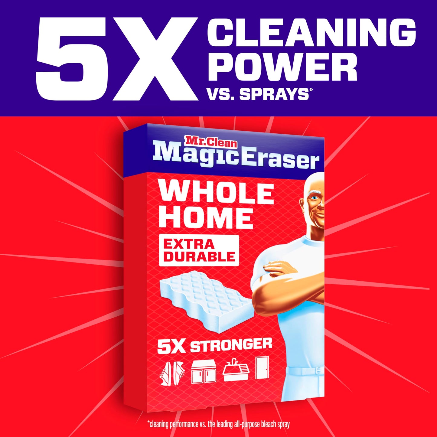 Mr. Clean Magic Eraser Sponge, All Purpose Cleaner, Cleaning Scrubber, Wall, Sneaker, Kitchen