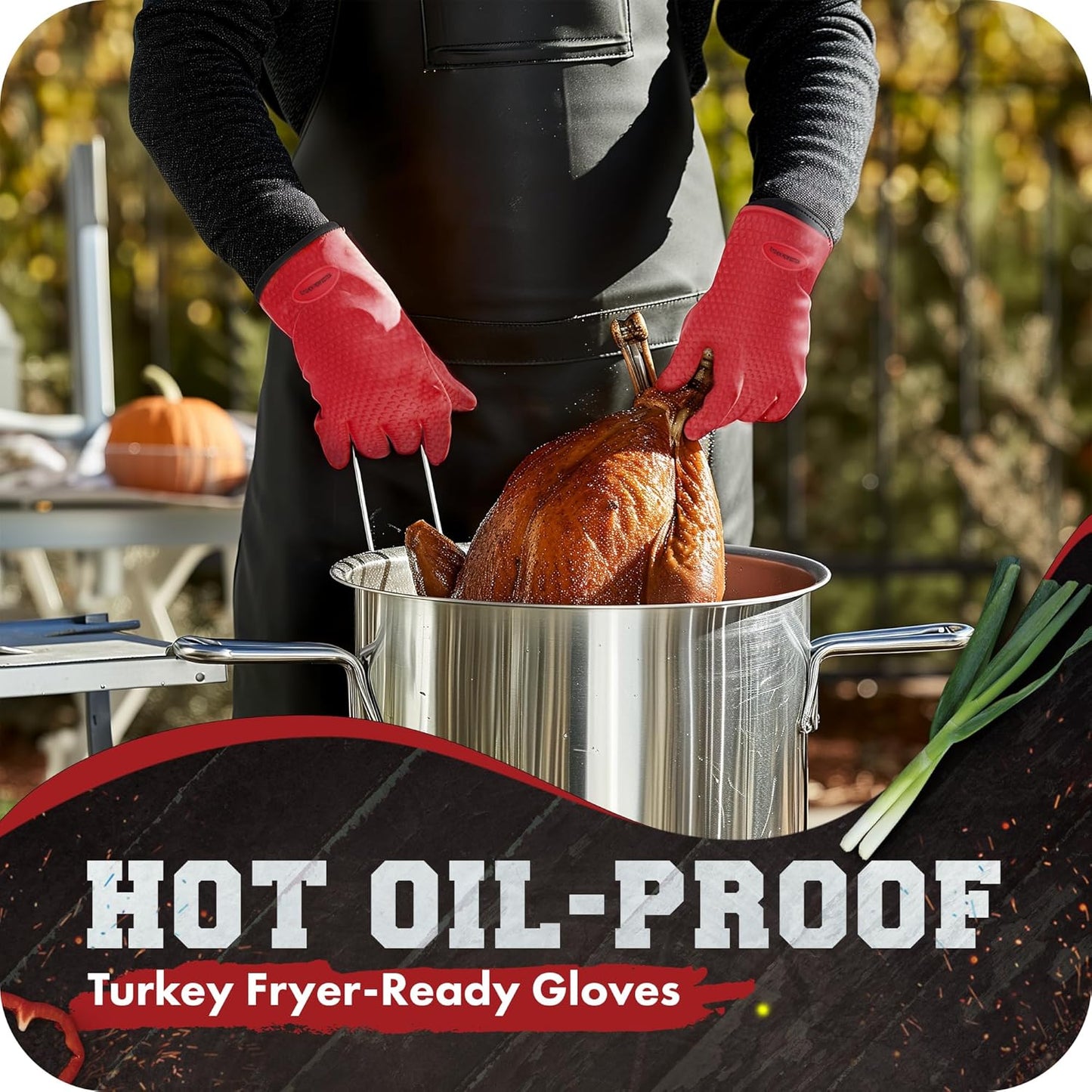 KITCHEN PERFECTION Silicone Smoker Oven Gloves -Extreme Heat Resistant BBQ Gloves -Handle Hot Food