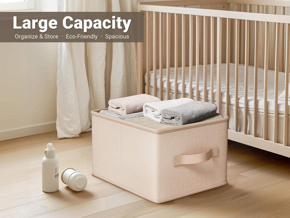Storage Bins, Fabric Satin Storage Baskets for Shelves, 11.5" L*8.75" W*6.5" H Collapsible Storage