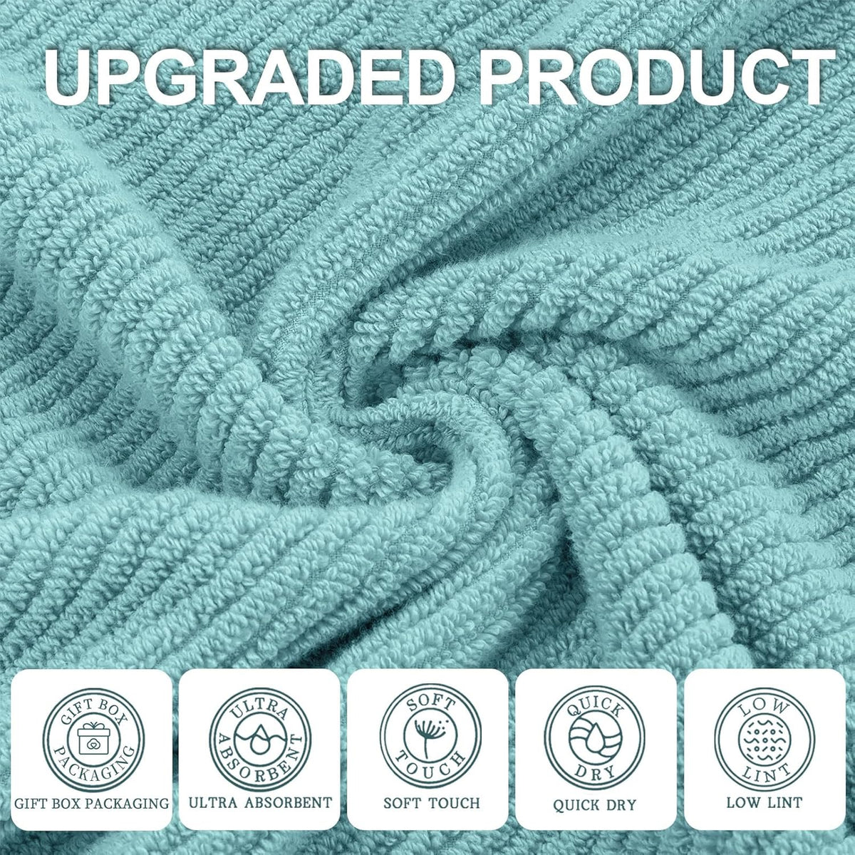 Teal Hand Towels for Bathroom, Bathroom Hand Towels Set of 4, Large 18" x 28" - Quick Dry |
