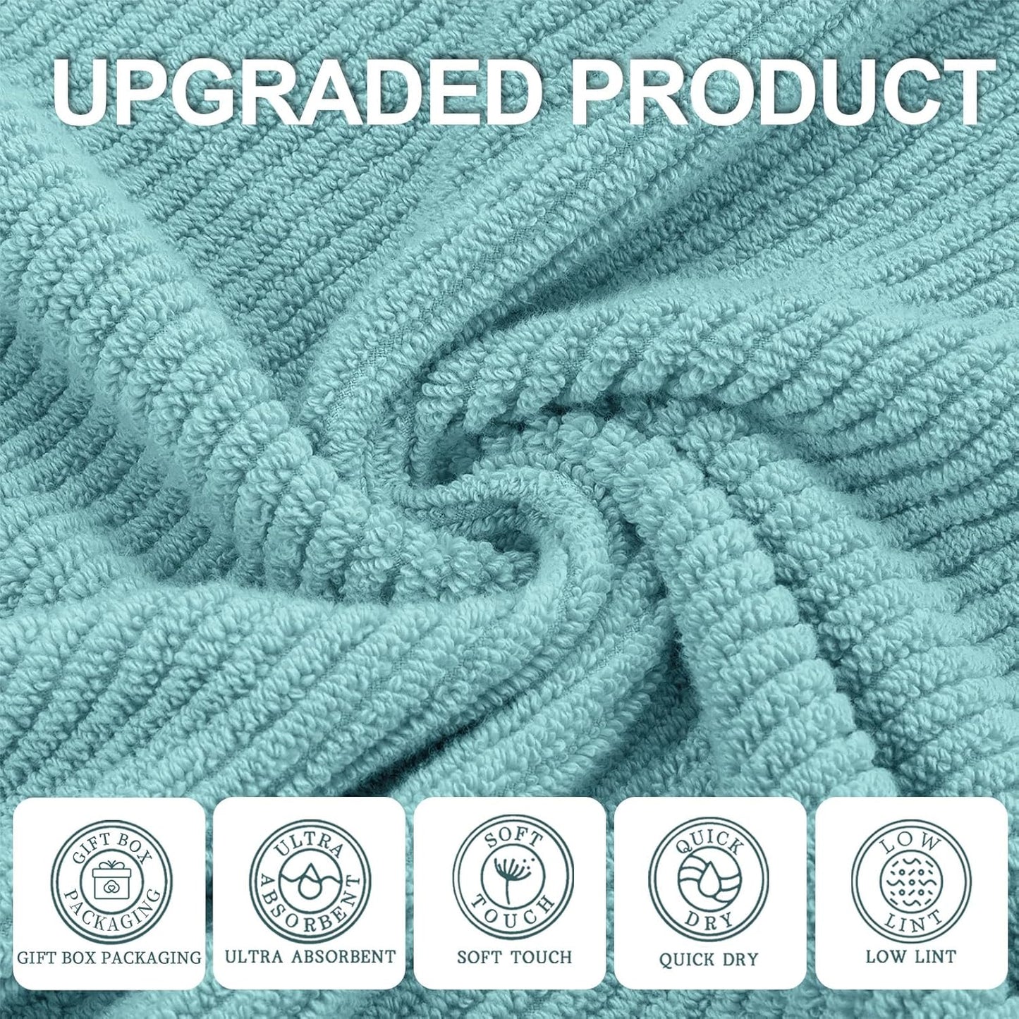 Towels for Bathroom - 100% Cotton | Lightweight | Thick | Soft, Quick Dry Towels, Bath Towel Set of