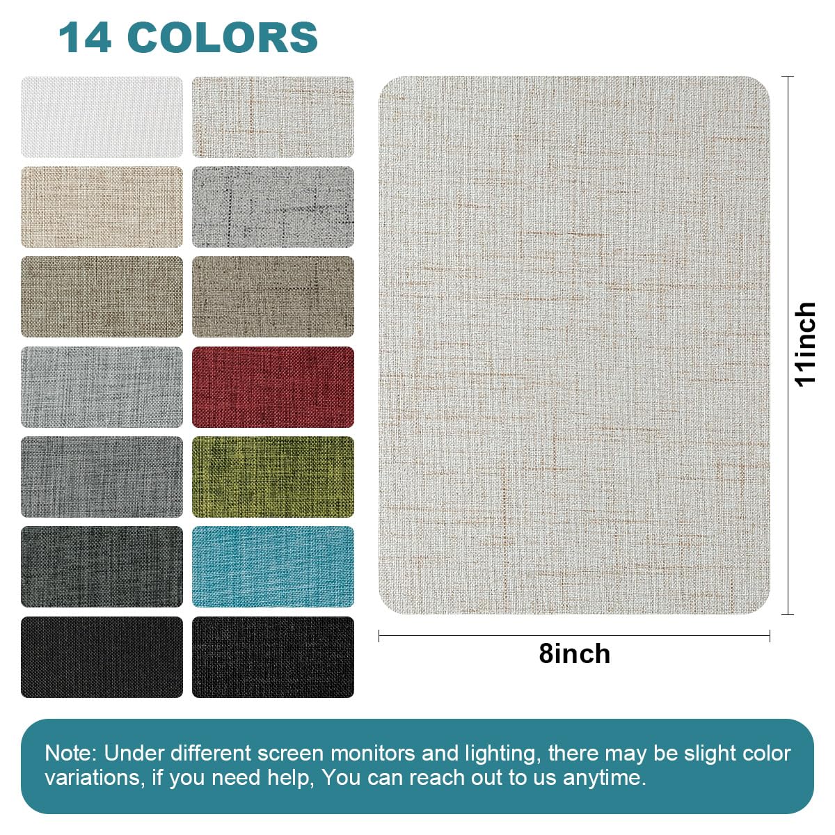 J.CARP 2Pcs Linen Repair Patches, Large Self-Adhesive Fabric Patch for Sofas, Couch, Furniture, Car