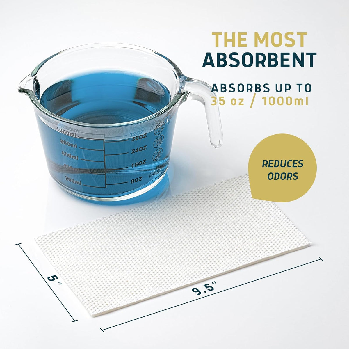 Lunderg Commode Liners with Absorbent Pads - Jasmine Scent Medical Grade 50 Count Universal Fit
