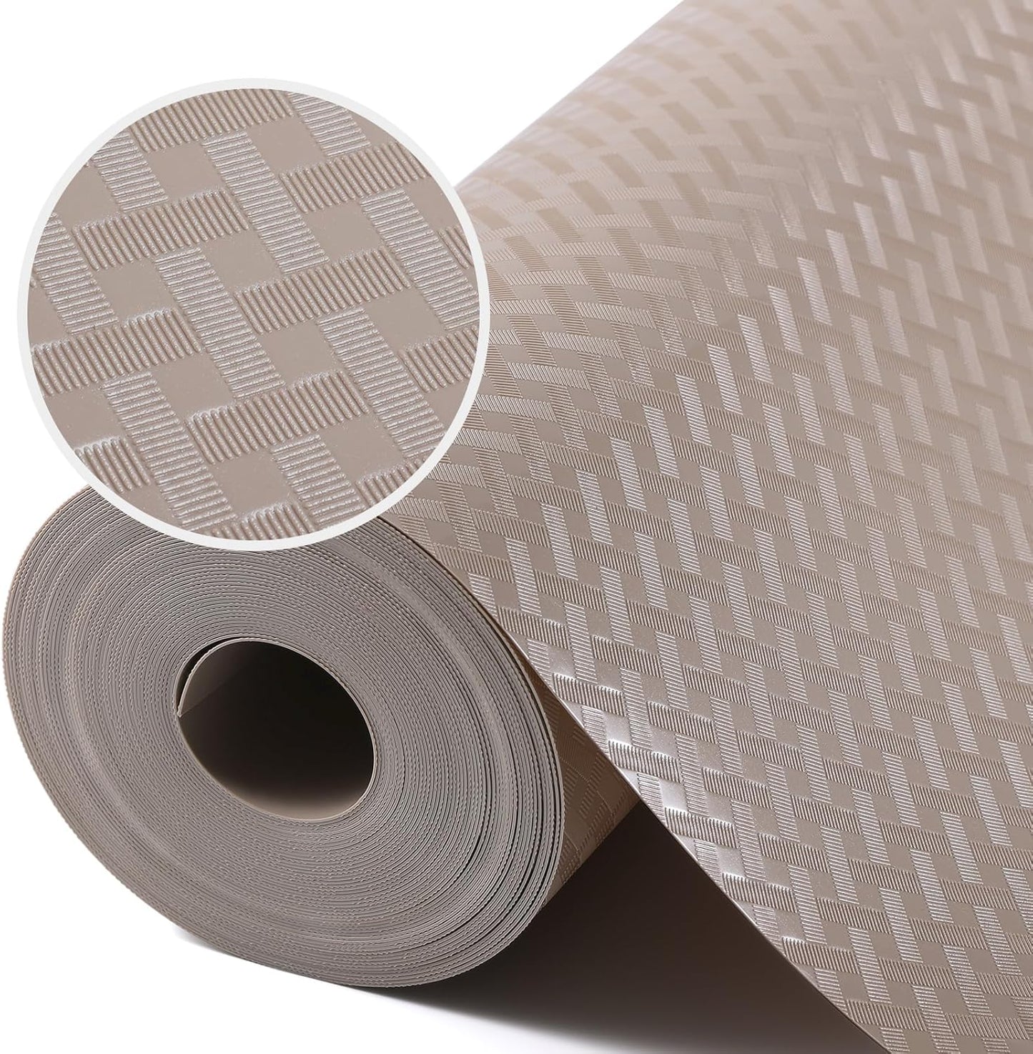 Beige Shelf Liners for Kitchen Cabinets Refrigerator Liners Waterproof & Oil-Proof Kitchen Cupboard