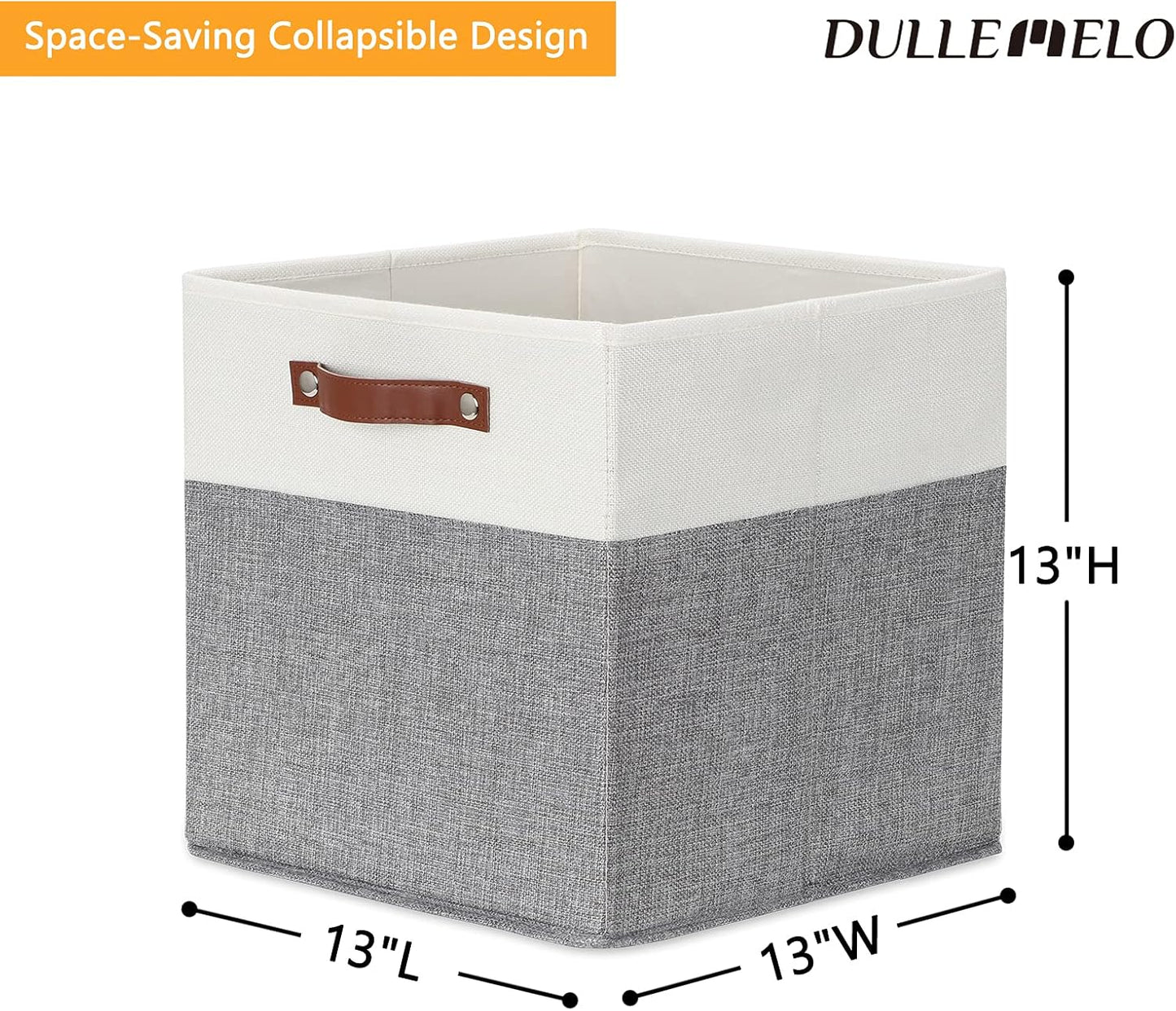 DULLEMELO Storage Cubes 13 inch, Collapsible Sturdy Cube Storage Bins With Handles for
