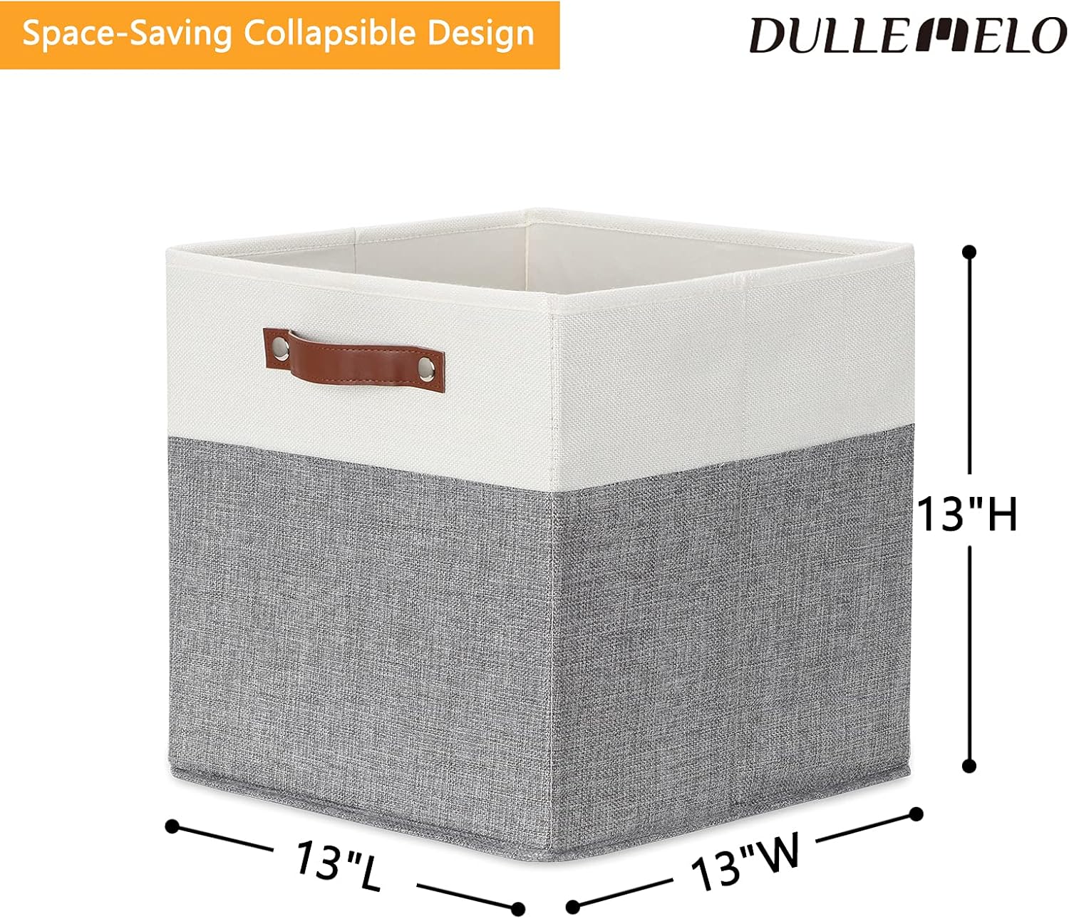 DULLEMELO Storage Cubes 13 inch, Collapsible Sturdy Cube Storage Bins With Handles for