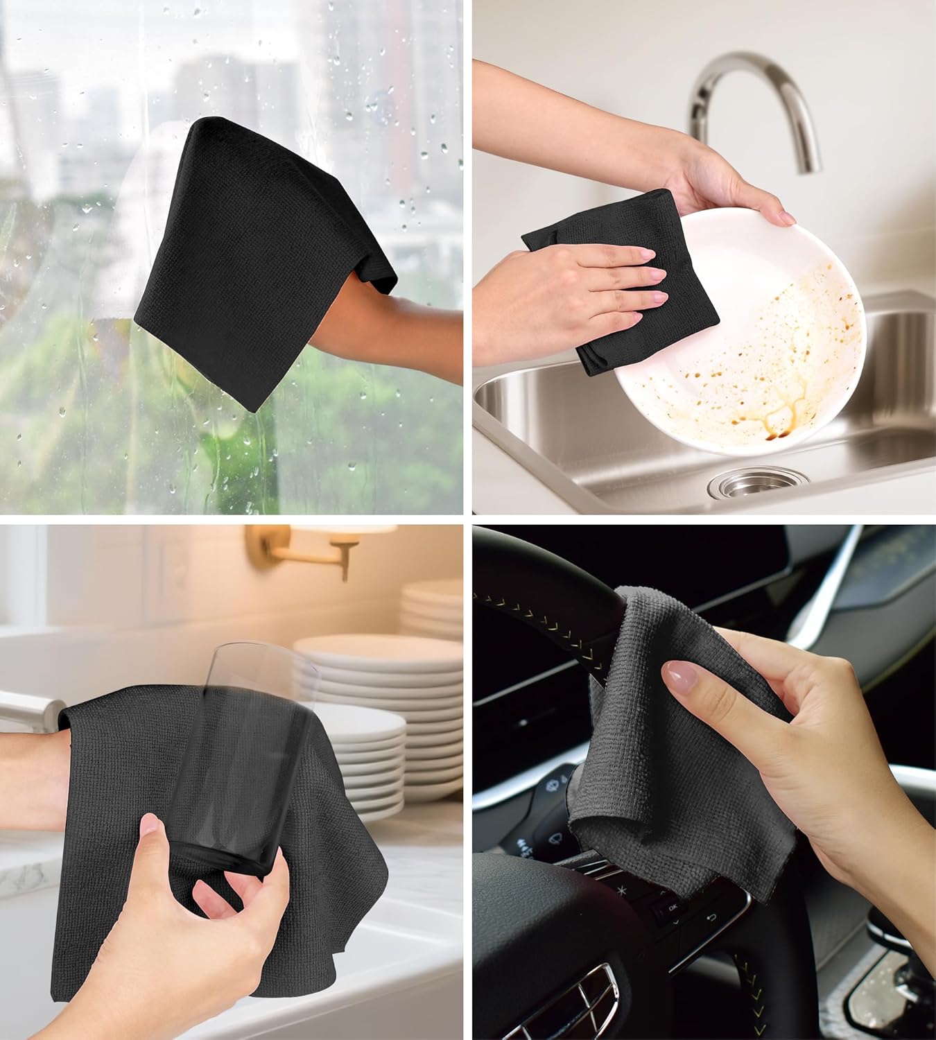 Roll of Microfiber Cleaning Cloth –100 Pack, Tear Away Microfiber Towels, Reusable, Washable