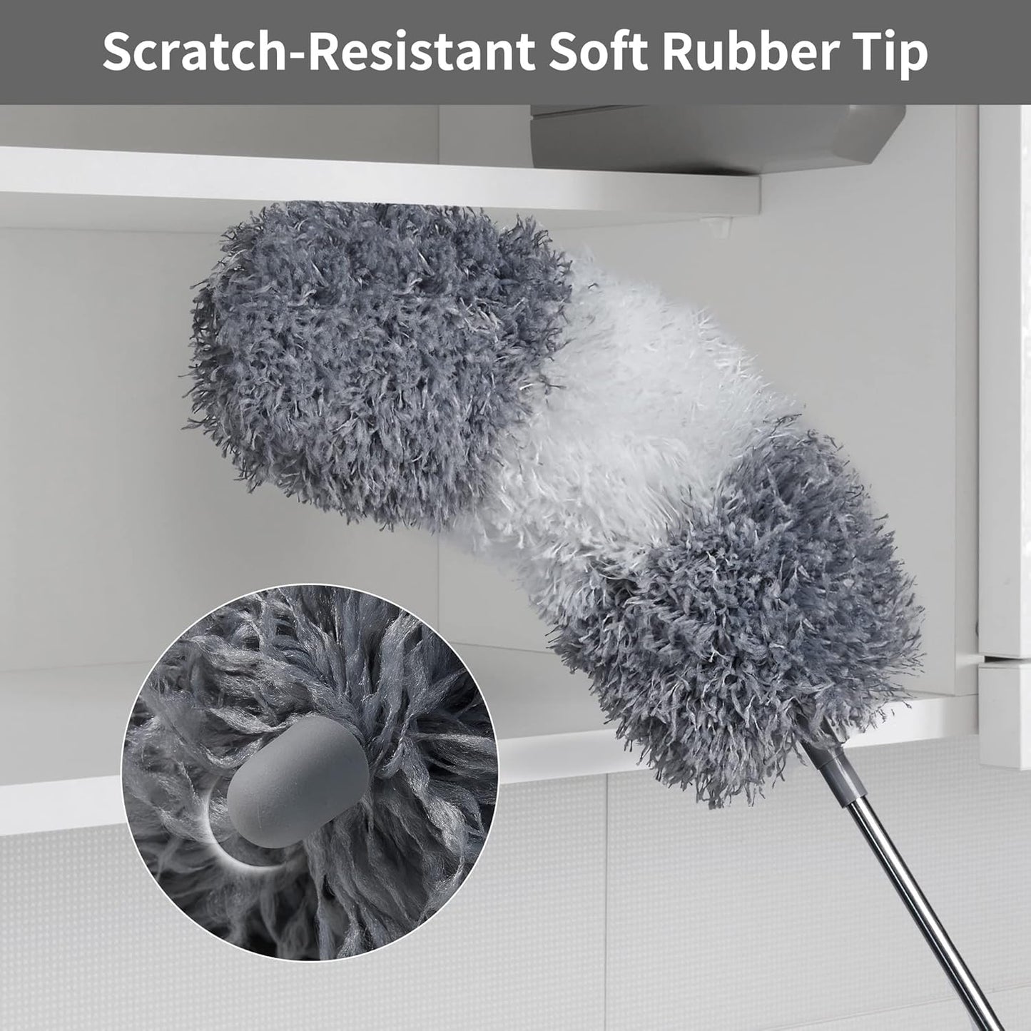 BOOMJOY Microfiber Feather Duster 7PCS, Bendable Dusters with 100 inches Extension Pole for