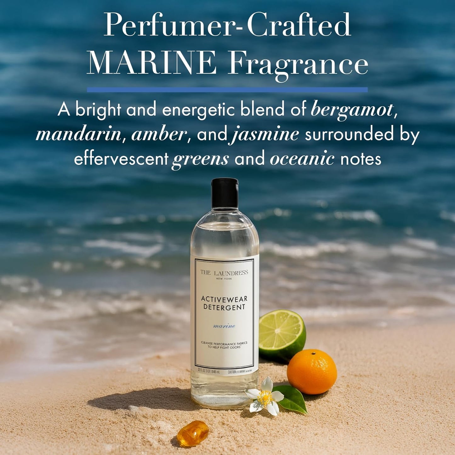 The Laundress Activewear Laundry Detergent, 32 Oz, Marine Fragrance, 4-in-1 Enzyme Blend for