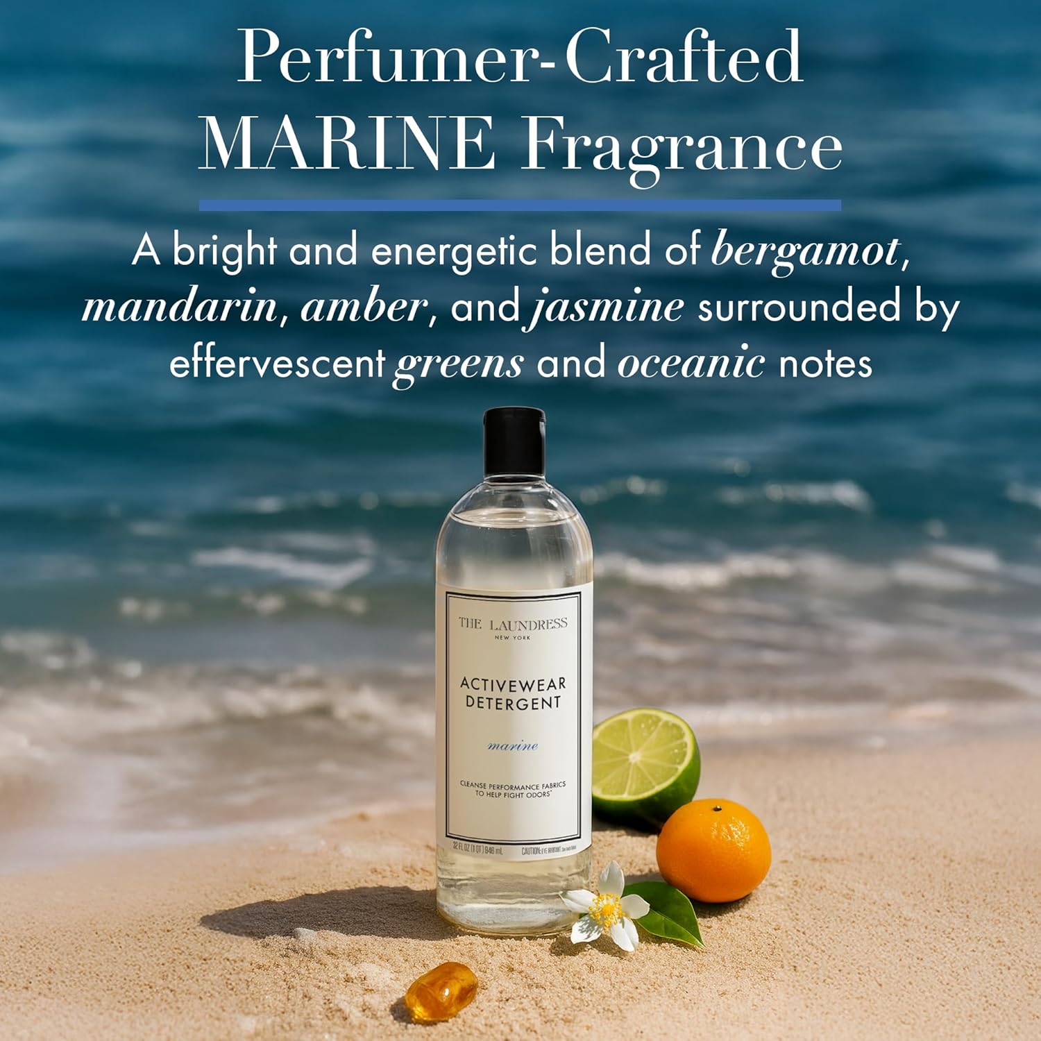 The Laundress Activewear Laundry Detergent, 32 Oz, Marine Fragrance, 4-in-1 Enzyme Blend for