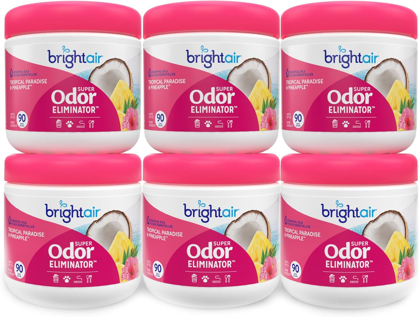 Bright Air 14 oz. Super Odor Eliminator, For Medium-Size Spaces, Tropical Paradise & Pineapple