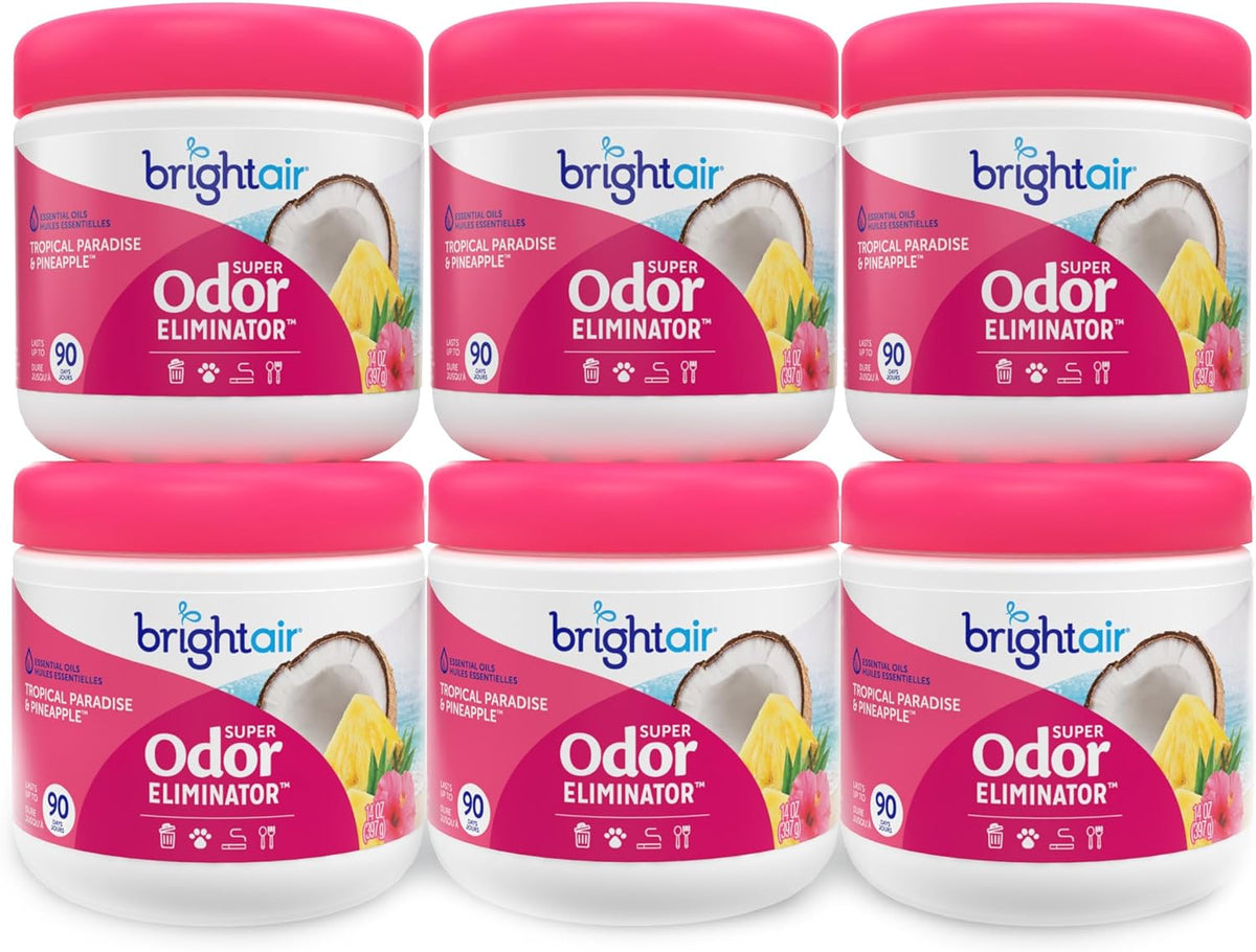 Bright Air 14 oz. Super Odor Eliminator, For Medium-Size Spaces, Tropical Paradise & Pineapple