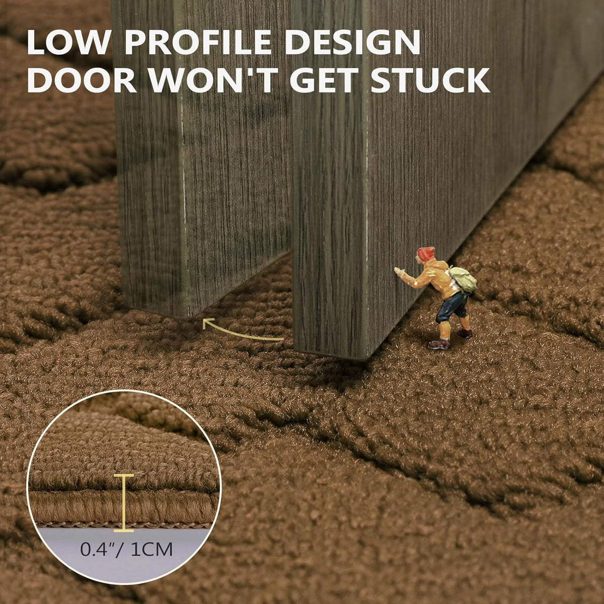 hicorfe Indoor Doormat,Front Back Door Mat TPR Backing Non Slip Mats 20"x31.5" Absorbent Resist