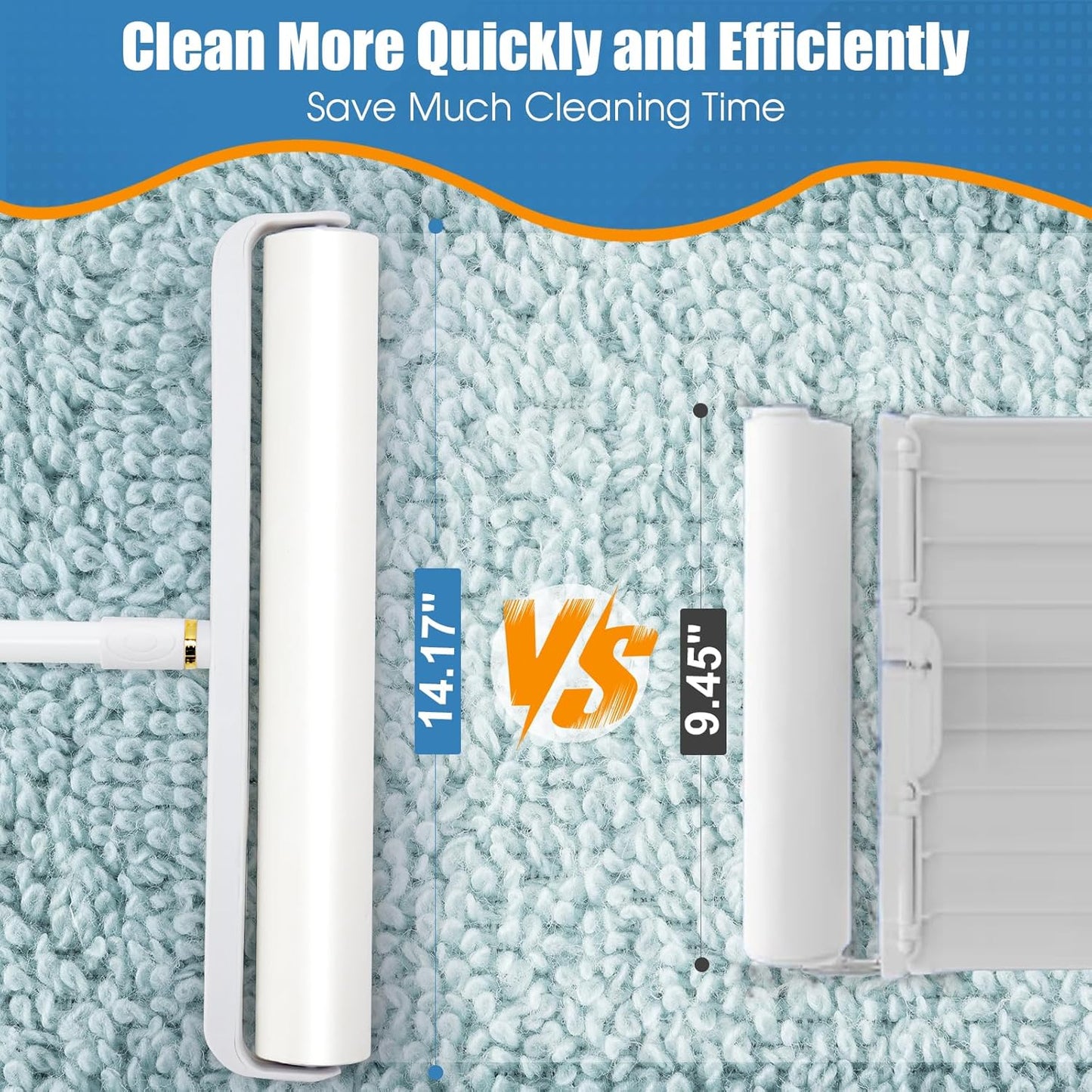 14.17" Lint Roller Refills, Extreme Sticky Large Surface Lint Roller for Cleaning Pet Hair, Wall