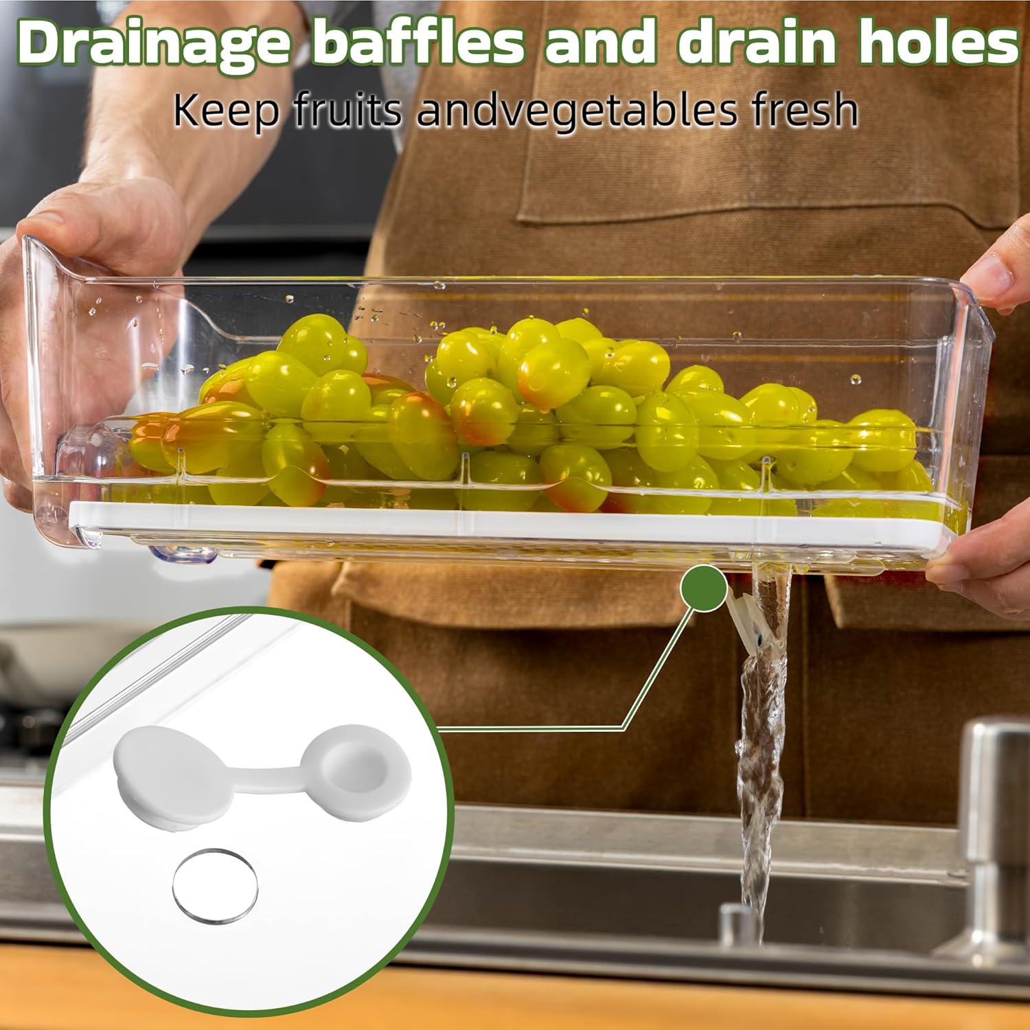 4 Pack Fridge Organizer Drawers, Stackable Pantry Organizers and Storage, Clear Pull-Out