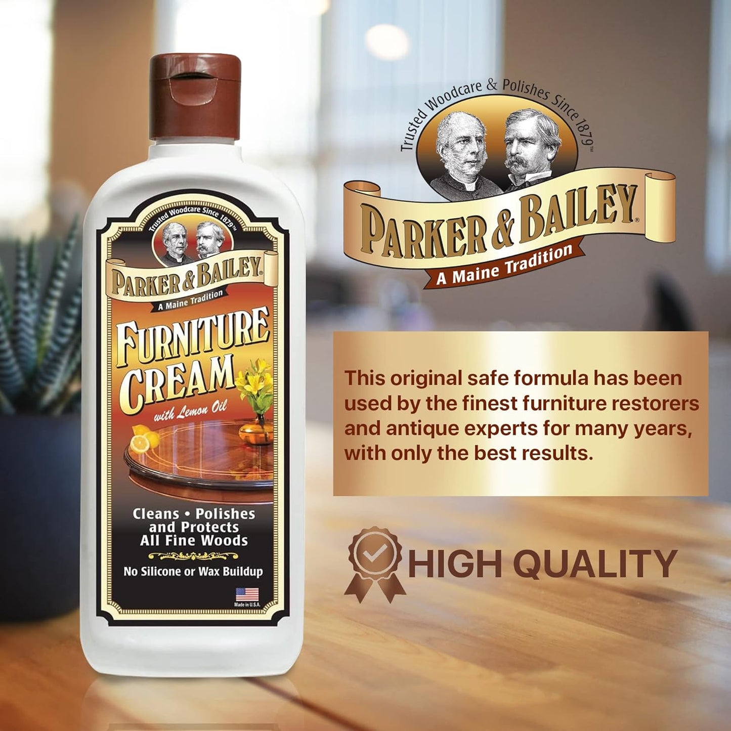 Parker & Bailey Furniture Cream - Multisurface Wood Cleaner and Polish Furniture Quick Shine