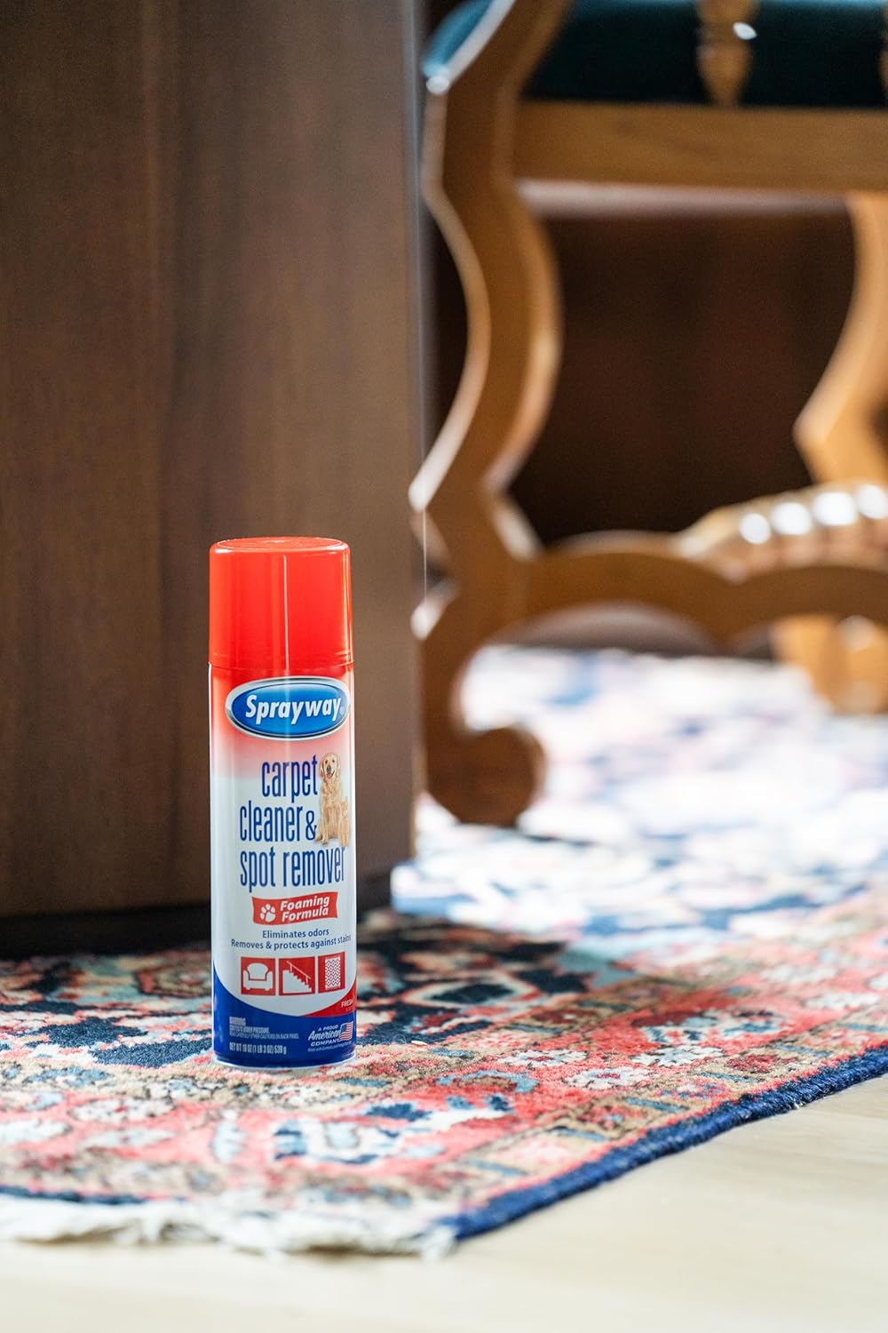 Sprayway Carpet Cleaner (Pet), 19oz | Removes Pet Stains & Odors, Foaming Action | Deep Cleans