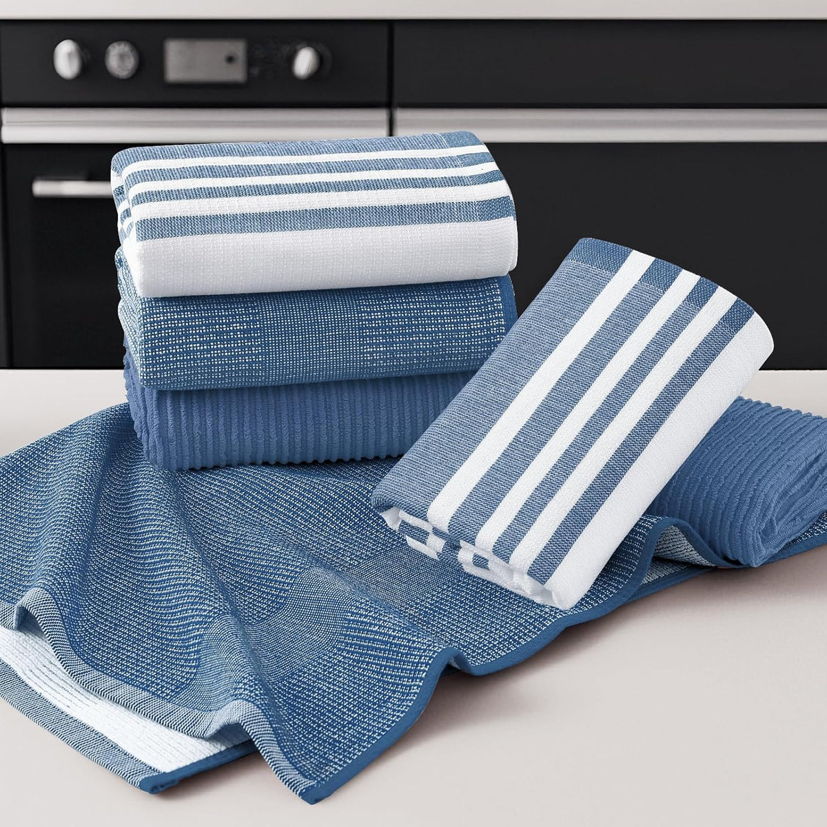 Homaxy Premium Kitchen Towels(18”x 28”, 12 Pack), Large Cotton 380 GSM Kitchen Hand Towels, Soft