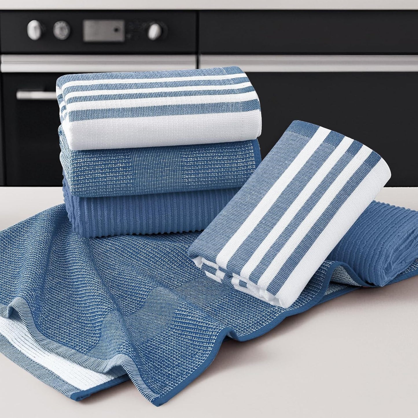 Homaxy Premium Kitchen Towels(18”x 28”, 9 Pack), Large Cotton 380 GSM Kitchen Hand Towels, Soft and