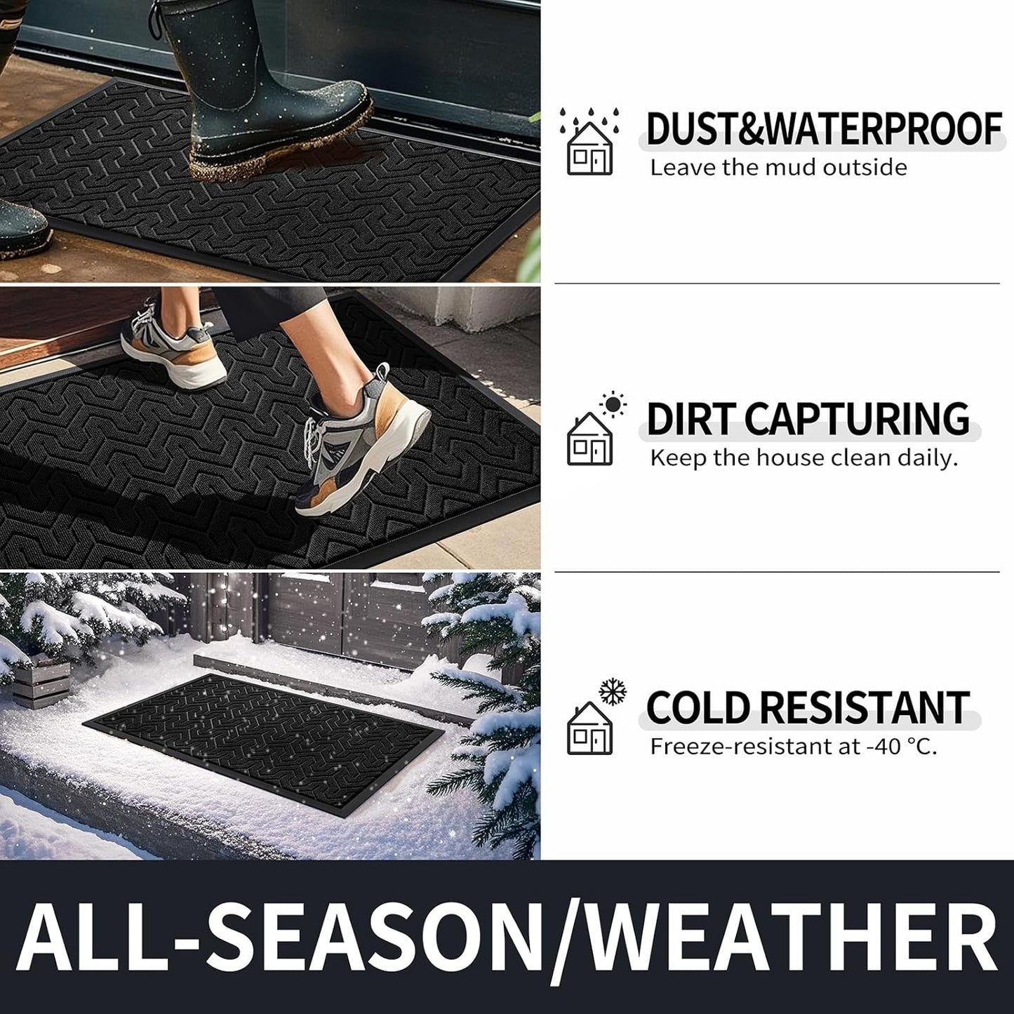 Yimobra Large Door Mat Outside Entrance 47x32, Waterproof Heavy Duty Outdoor Mats for Front Door