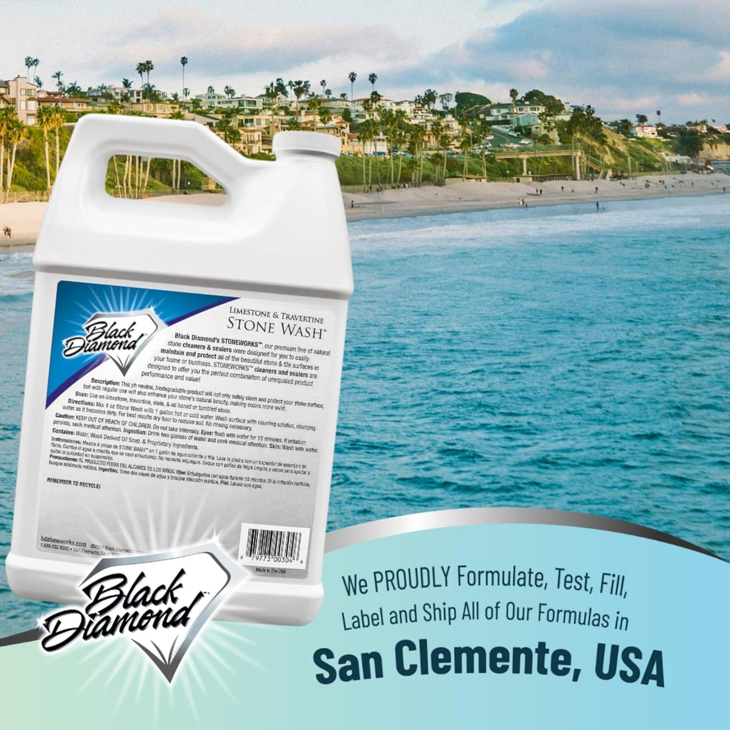 Black Diamond Stoneworks Natural Stone Cleaner - Limestone, Slate & Travertine Cleaner - Natural