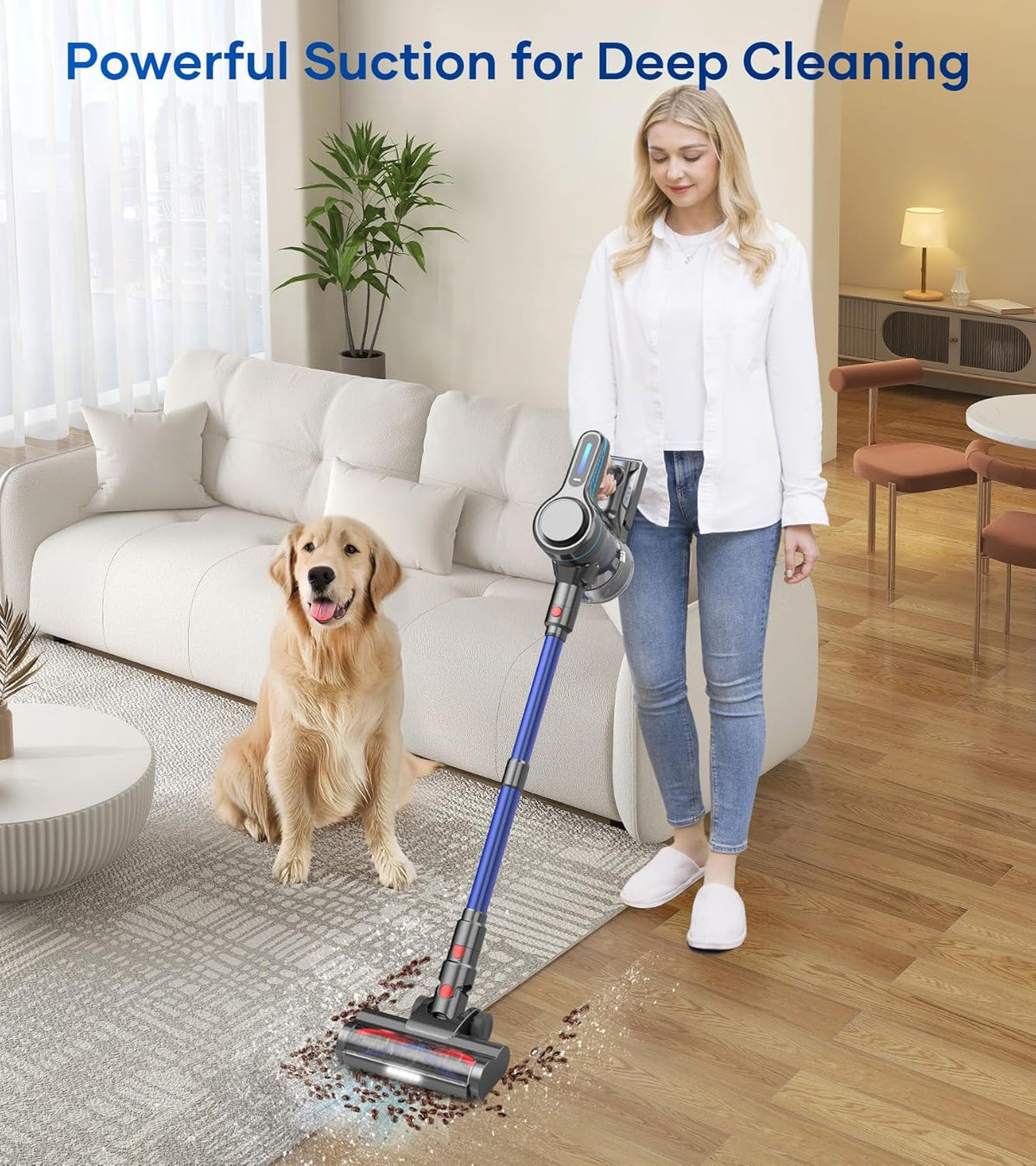 NADALY Cordless Vacuum Cleaner for Home, 8-in-1 Powerful Stick Vacuum Cordless with 45Mins Runtime