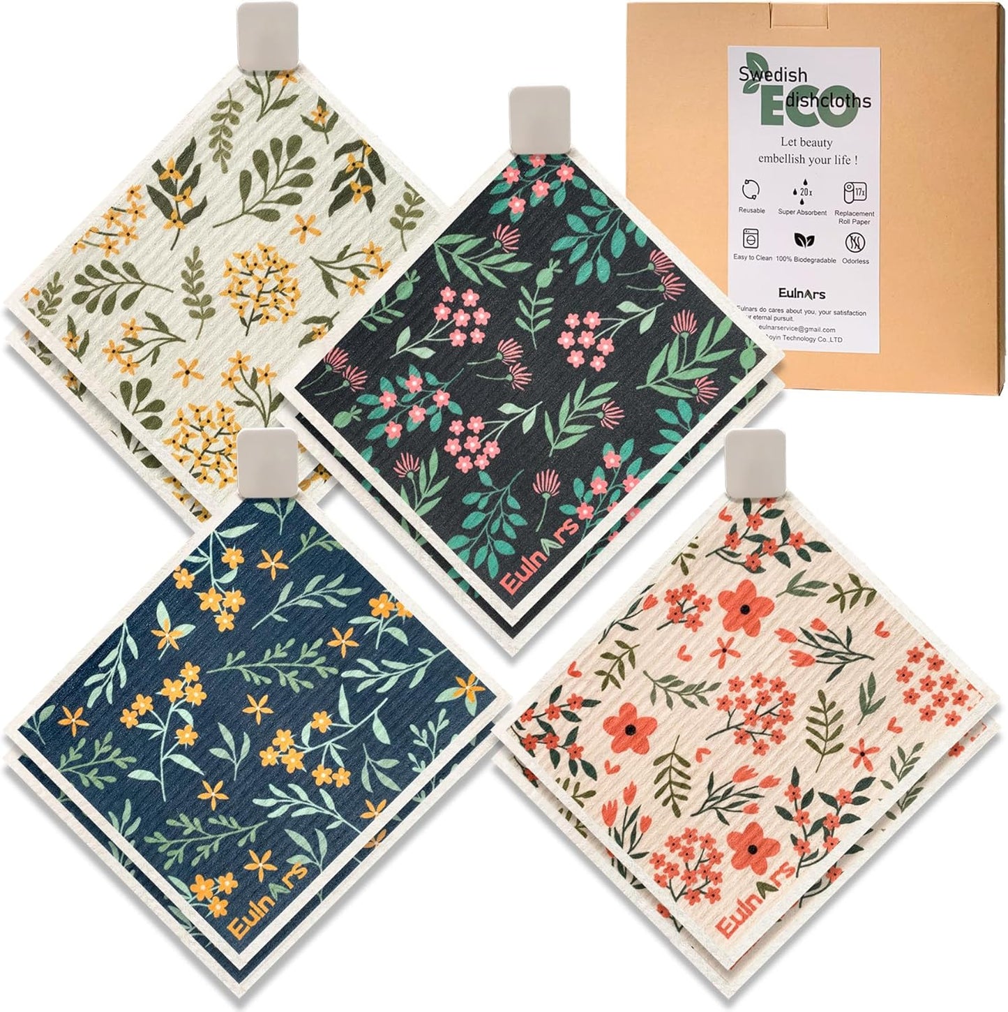 Reusable Paper Towels, Swedish Dishcloths for Kitchen 8-Pack, Non-Scratch Swedish Dish Towels