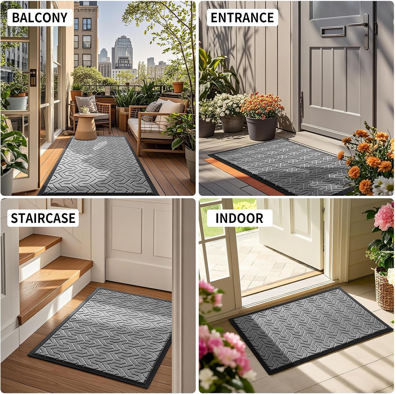 Yimobra Front Door Mat Outside Entrance 29.5x17, Waterproof Heavy Duty Outdoor Mats for Front Door