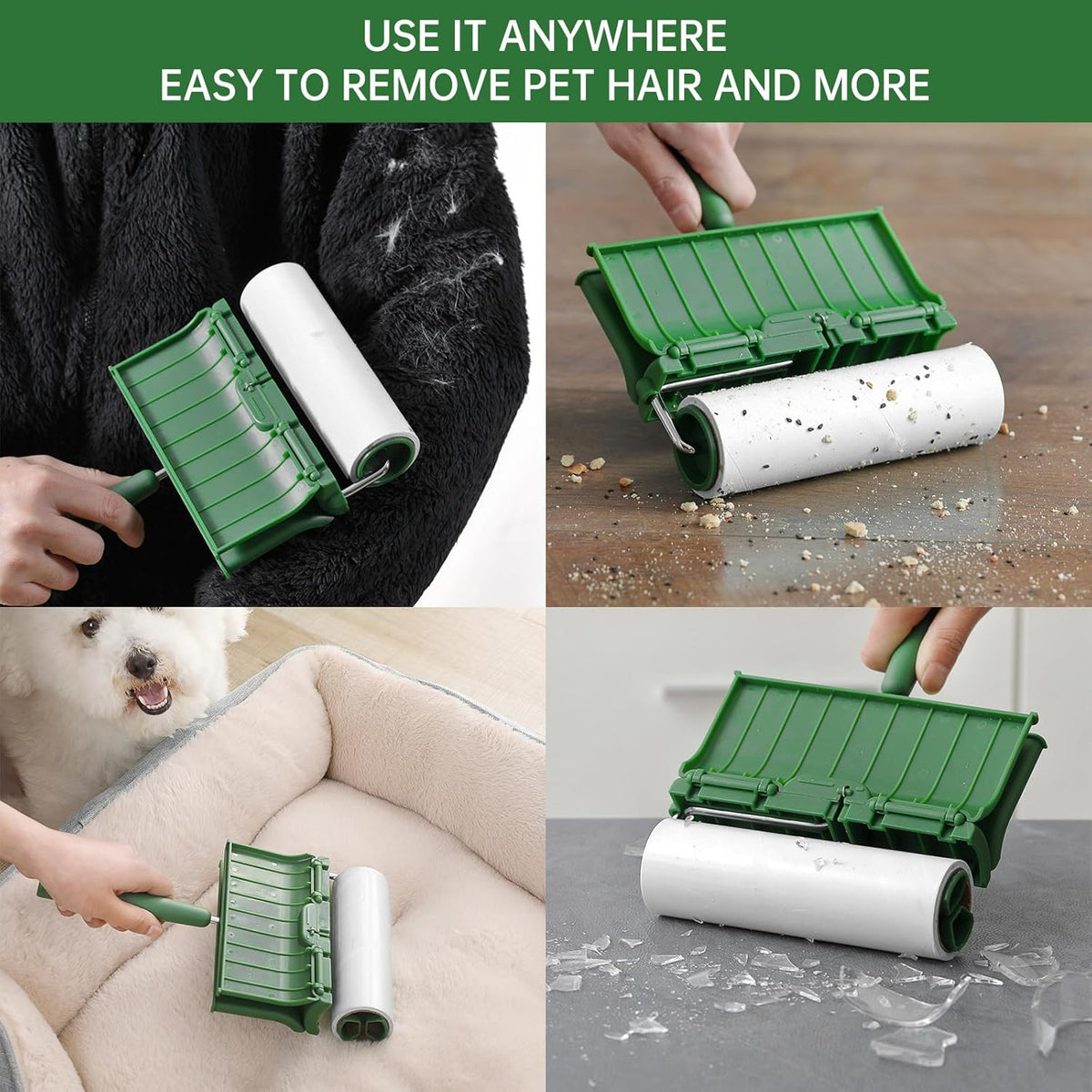Fedicelly Large Lint Rollers Pet Hair Extra Sticky Floor, Cat Dog Hair Remover Laundry Clothes
