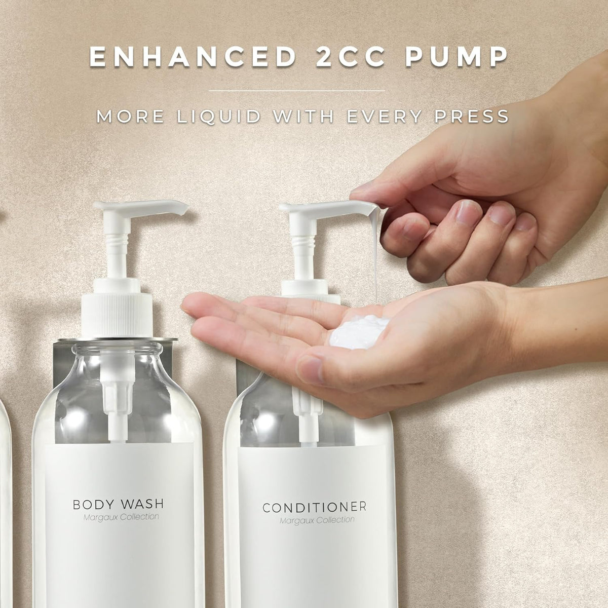 MaisoNovo Shampoo and Conditioner Dispenser - Shower Soap Dispenser Wall Mounted - 16.9 fl oz Set
