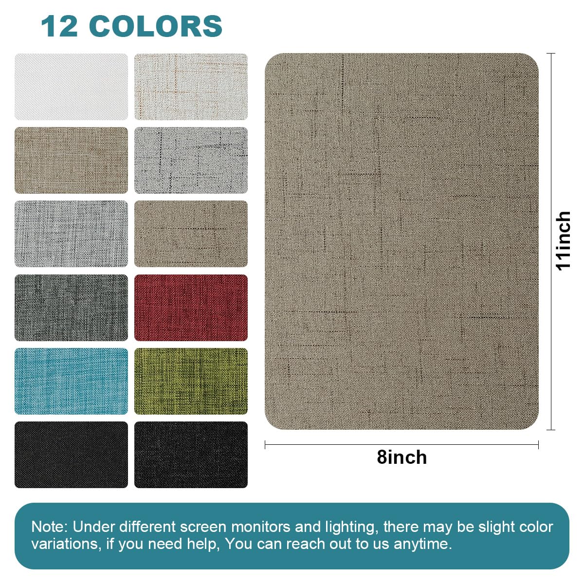 J.CARP 2Pcs Linen Repair Patches, Large Self-Adhesive Fabric Patch for Sofas, Couch, Furniture, Car