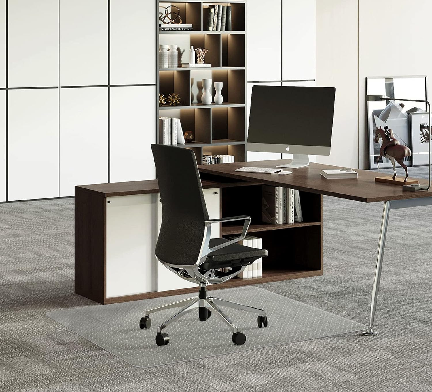 FuturHydro Desk Chair Mat for Flat to Low Pile Carpets, 45" x 53" Clear Office Home Floor Protector